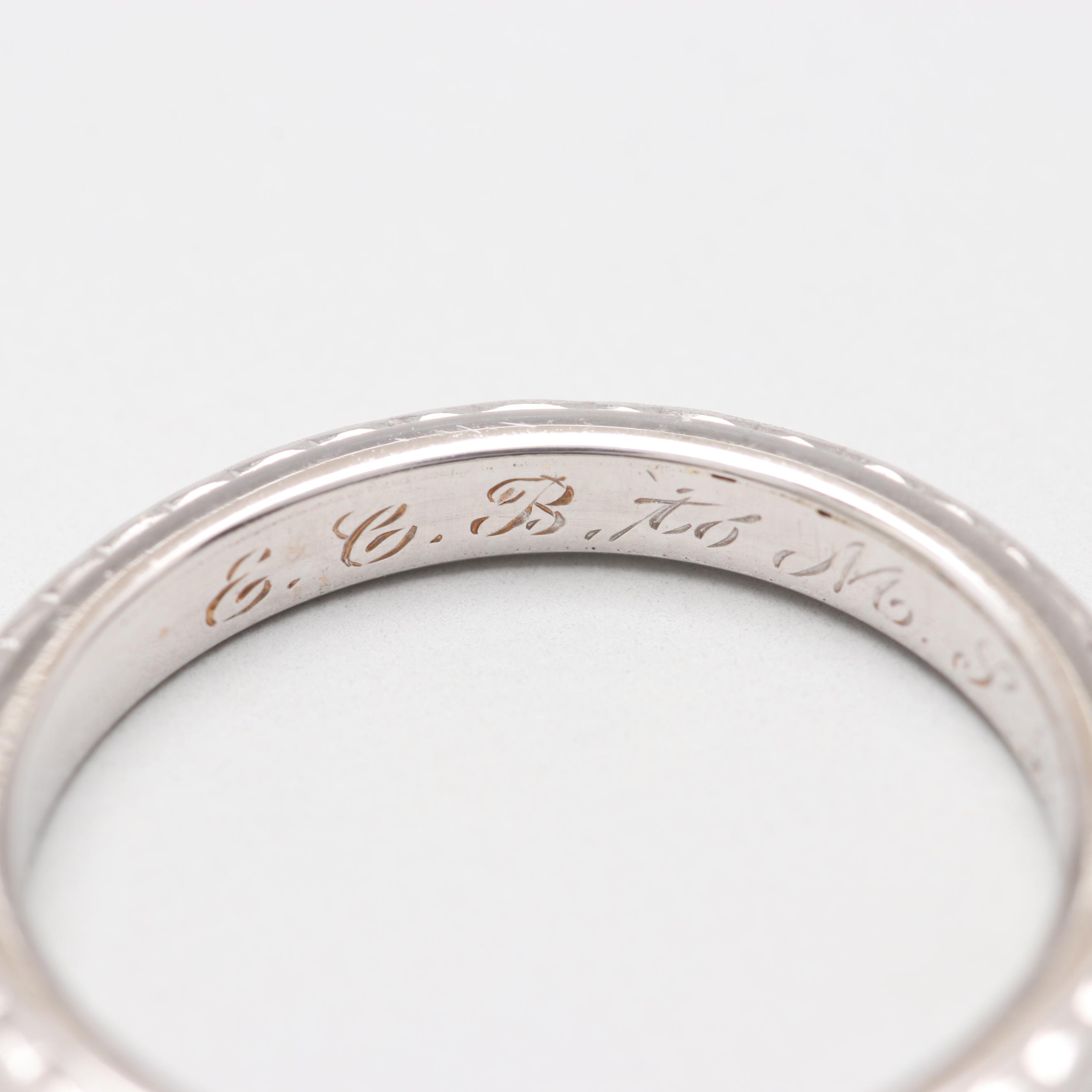 18K White Gold Ring Band