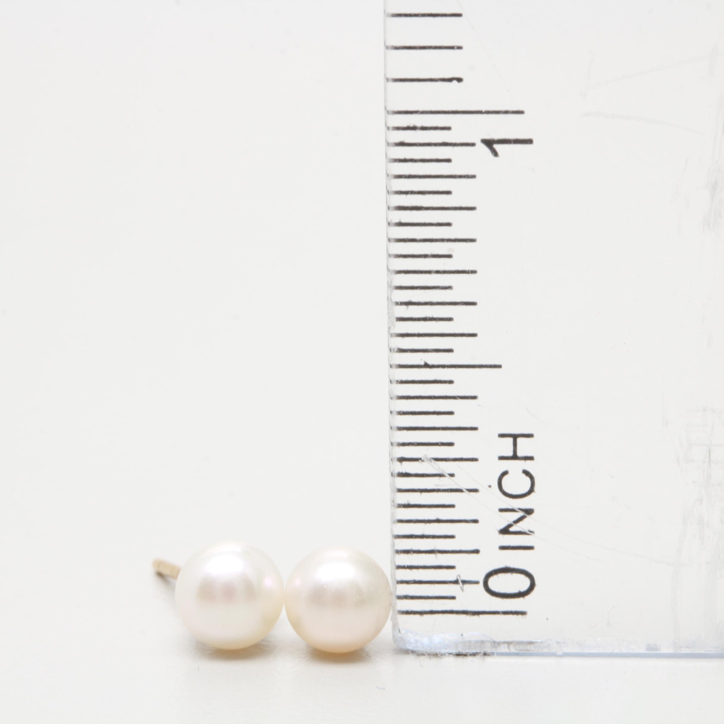 14K Yellow Gold Cultured Pearl Stud Earrings