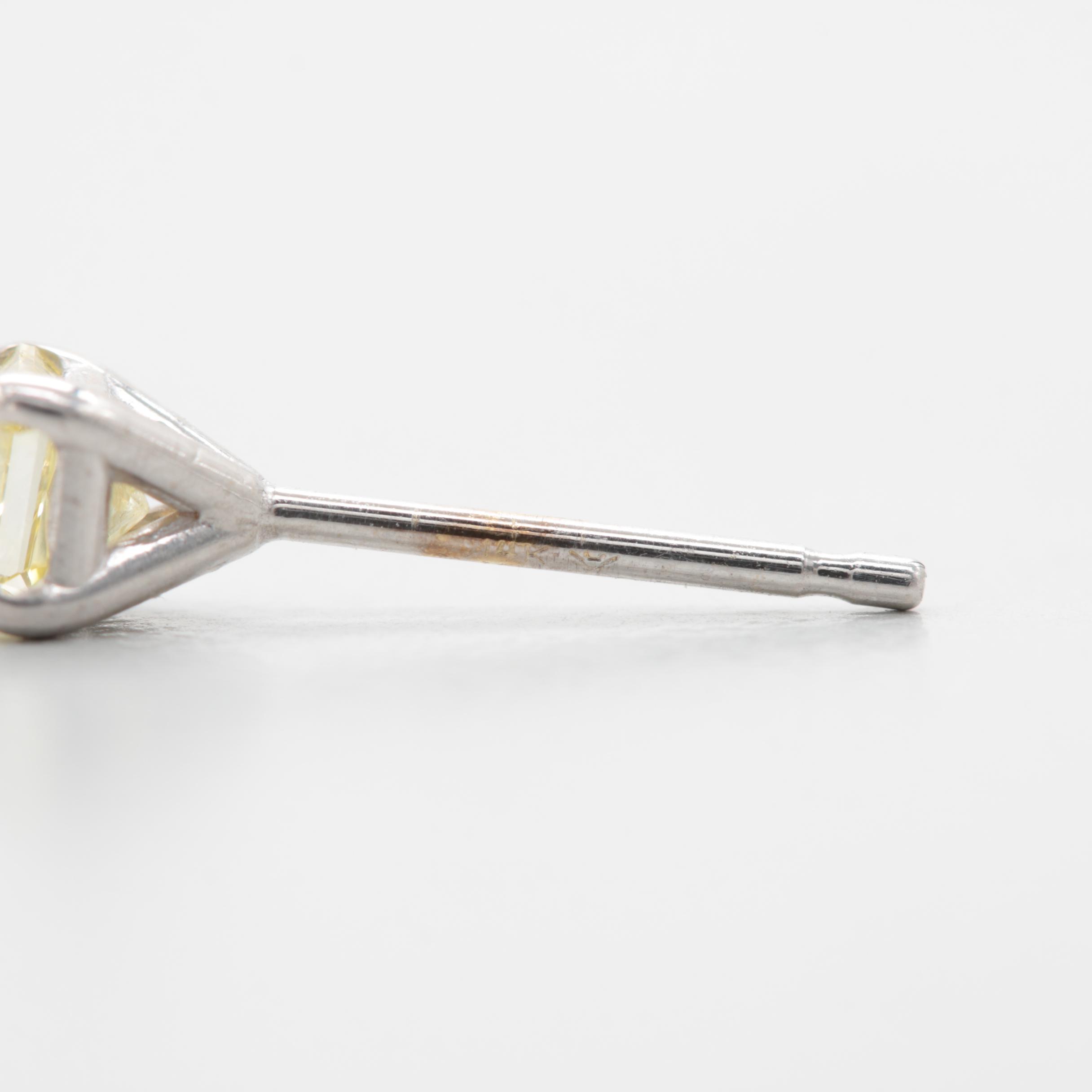 14K White Gold Diamond Stud Earrings