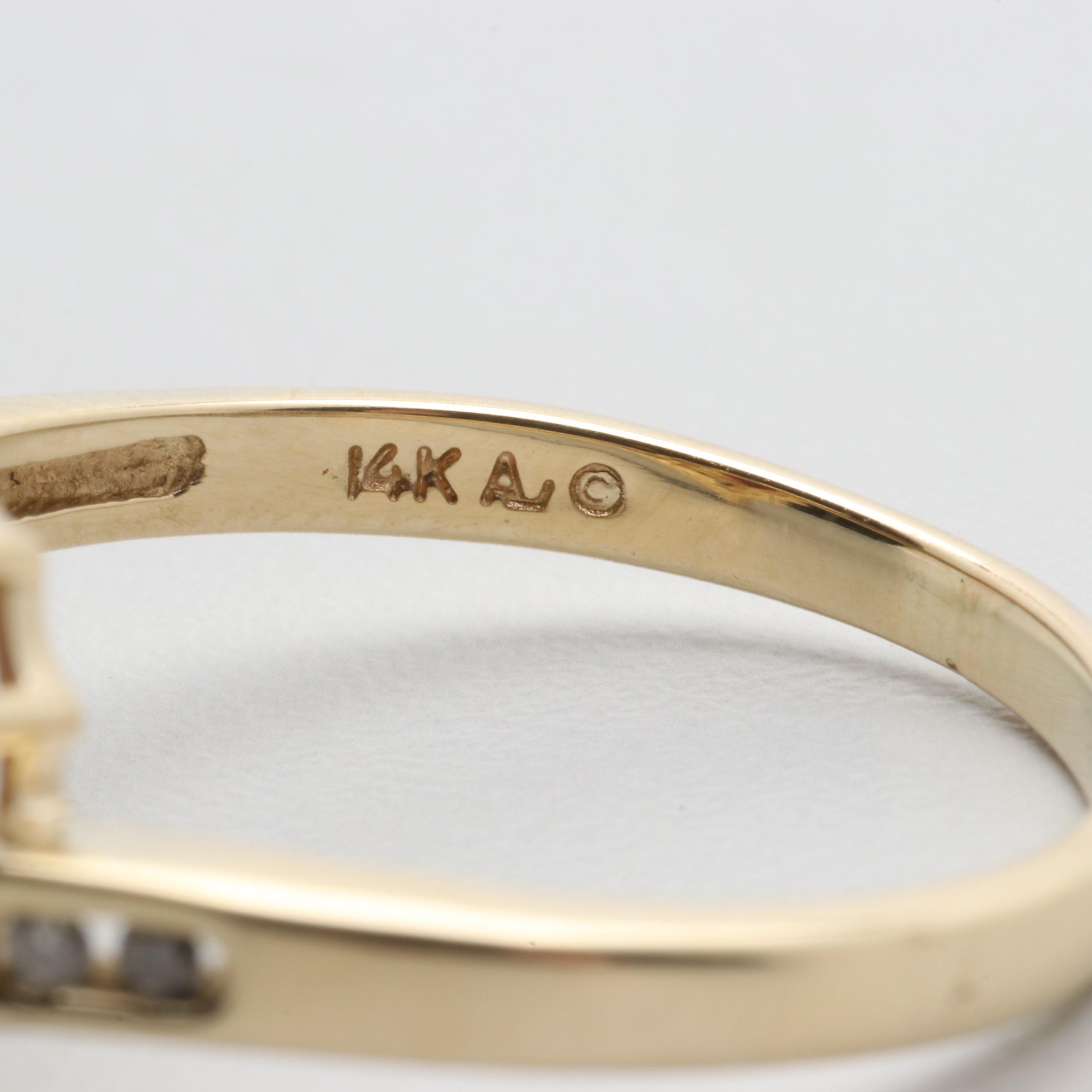 Alwand Vahan 14K Yellow Gold Ruby and Diamond Bypass Ring