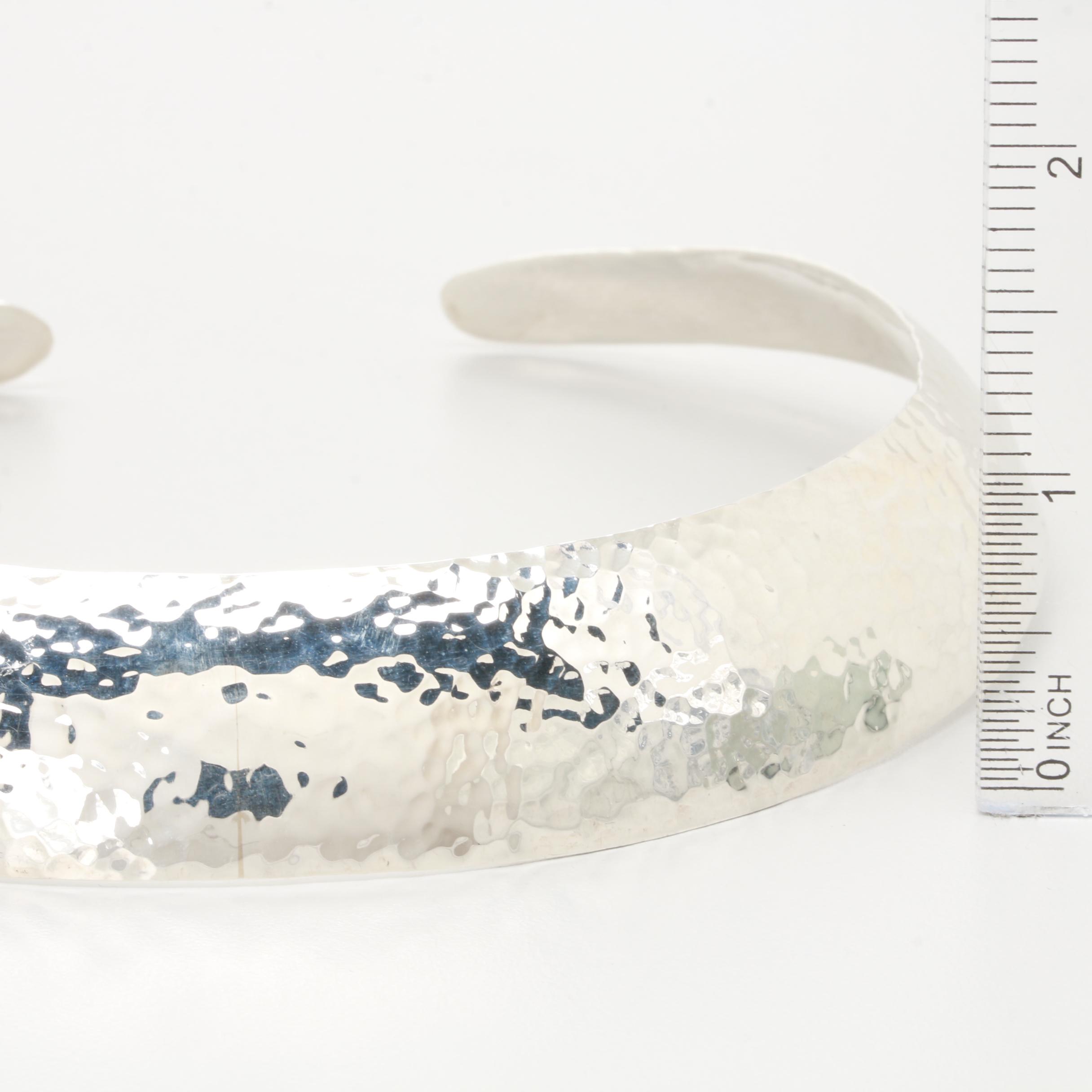 R.R. Lewis Sterling Silver Hammered Collar Necklace
