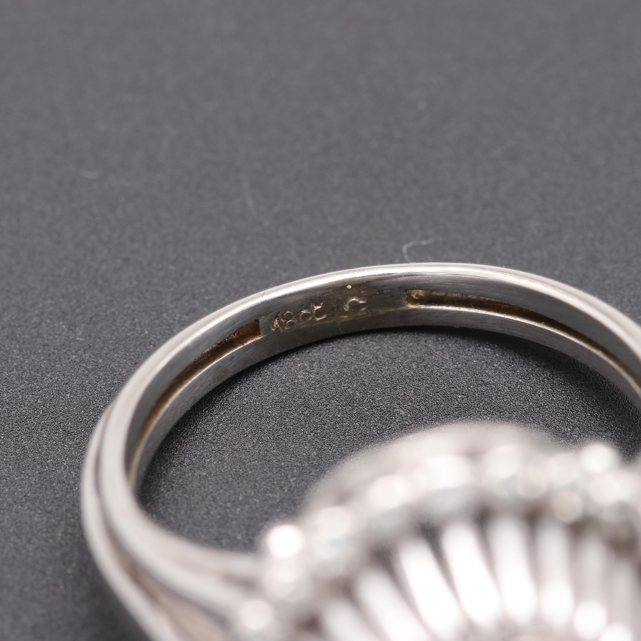 18K White Gold Diamond Halo Ring with GIA Report