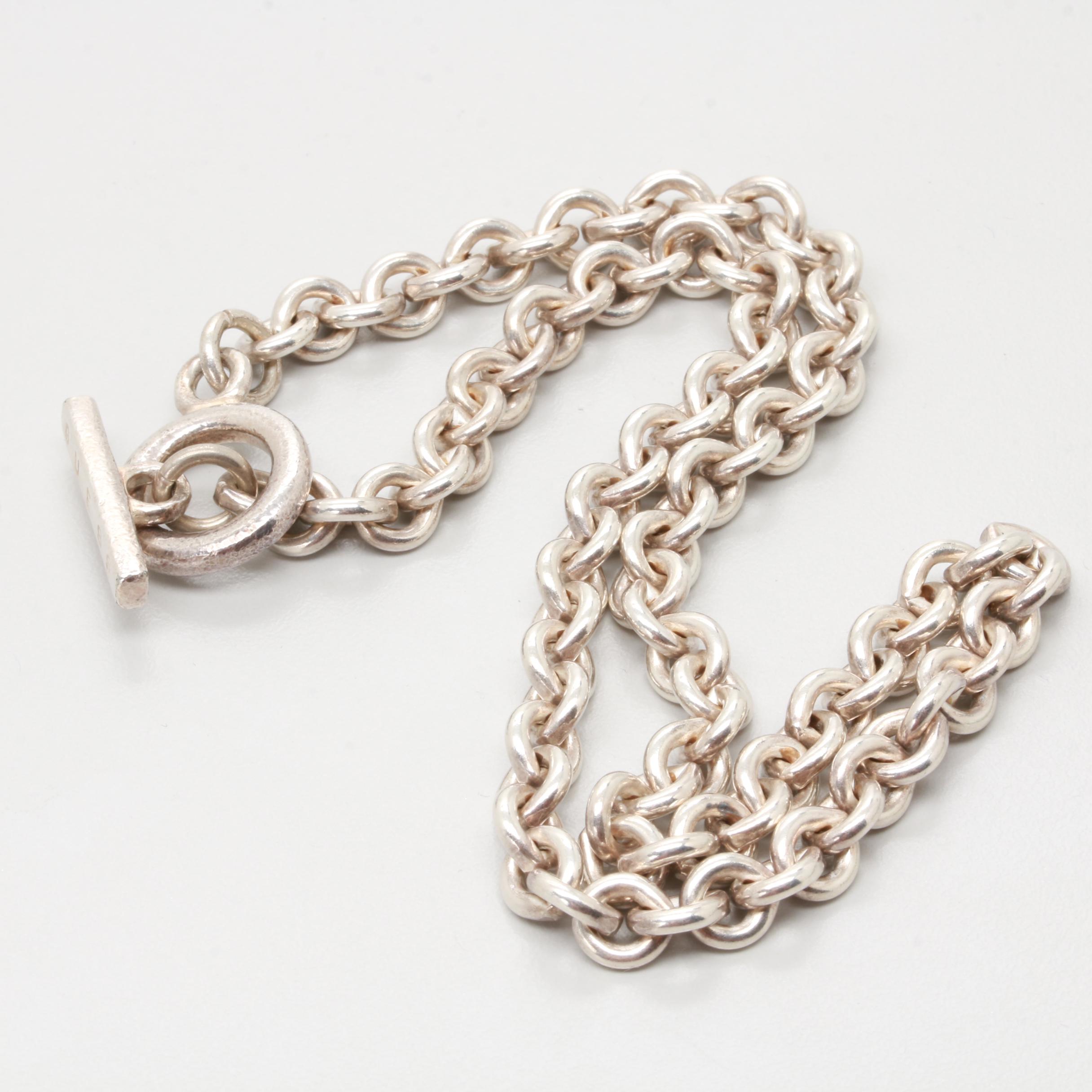 Guess Silver Tone Rolo Chain Necklace