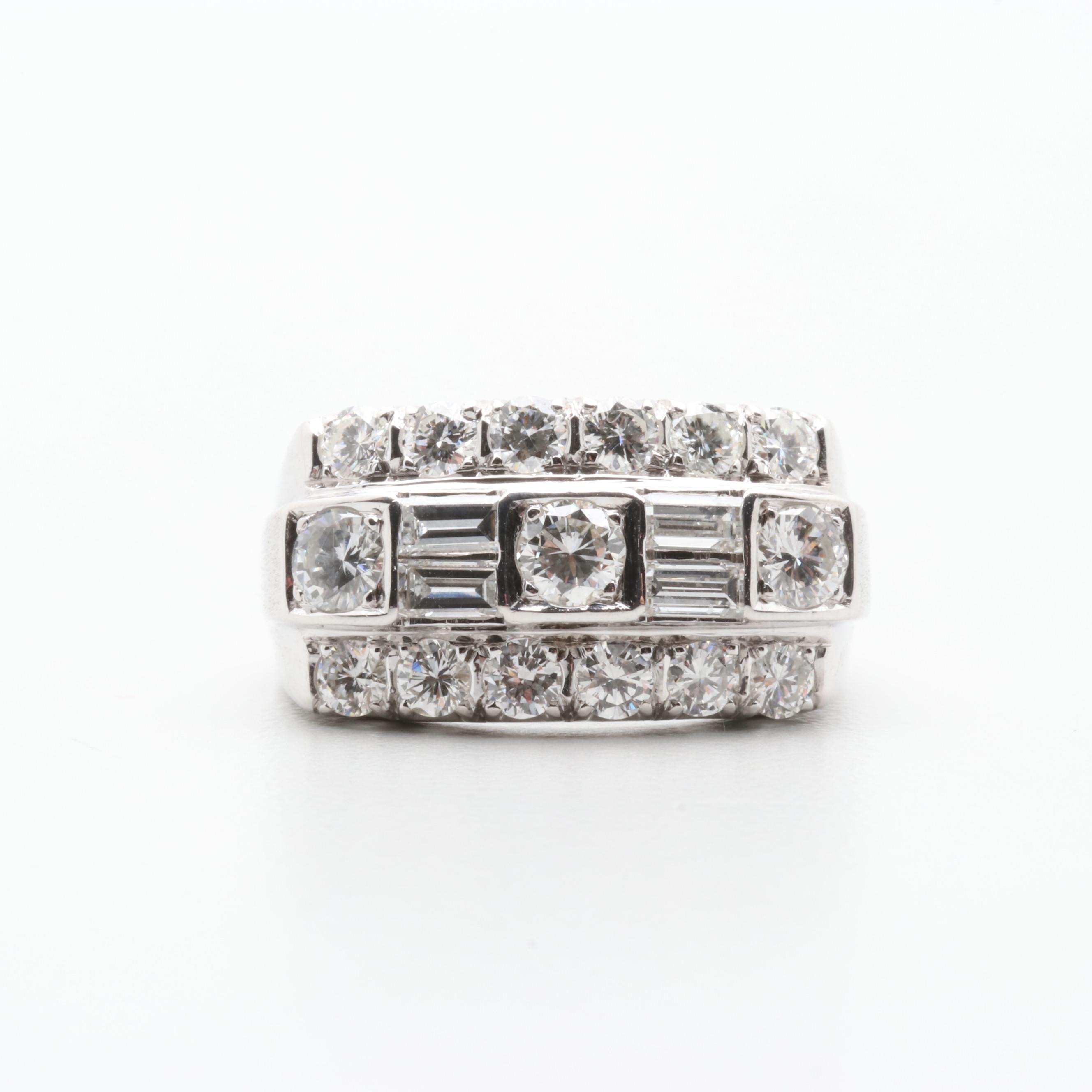 14K White Gold 1.62 CTW Diamond Ring