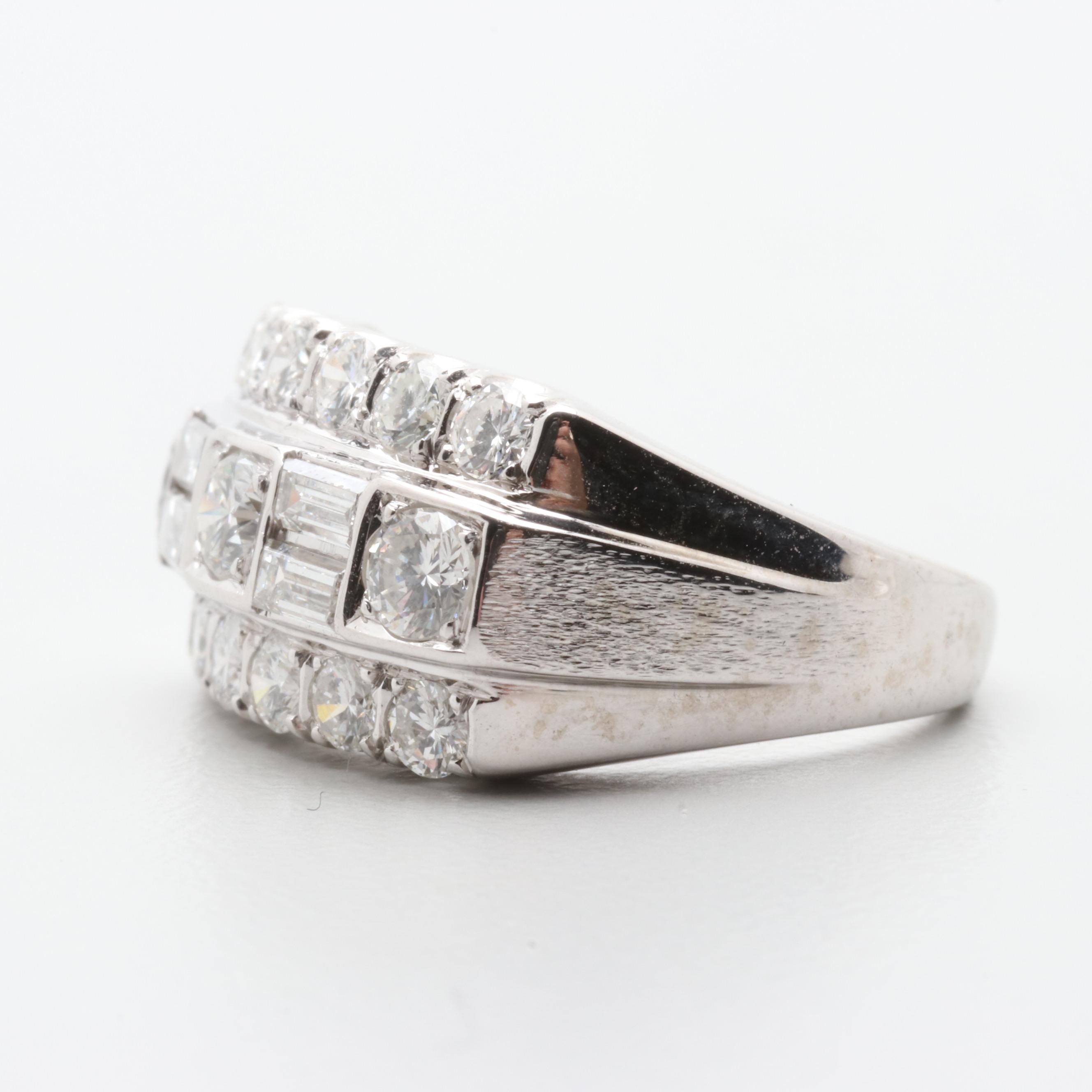 14K White Gold 1.62 CTW Diamond Ring