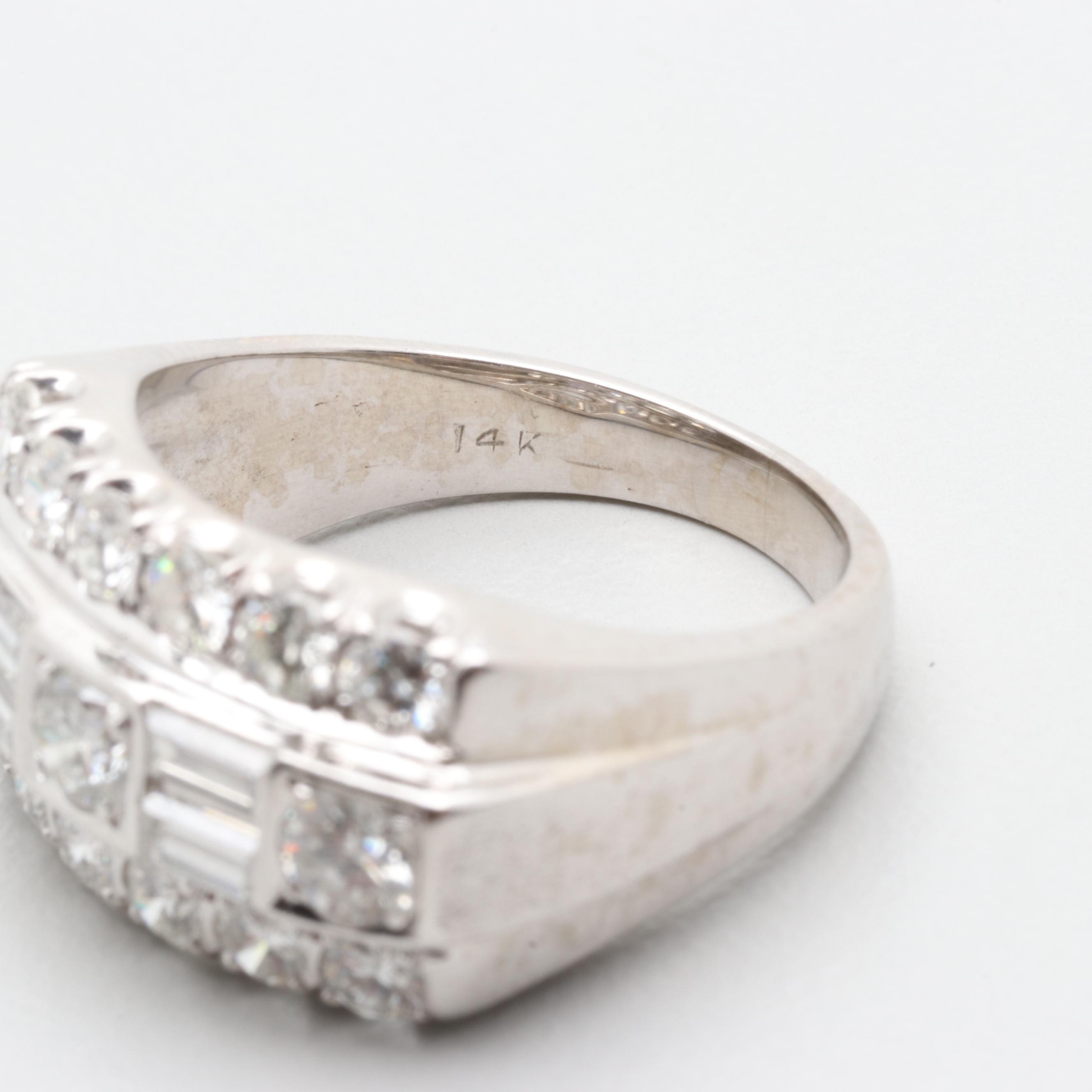 14K White Gold 1.62 CTW Diamond Ring