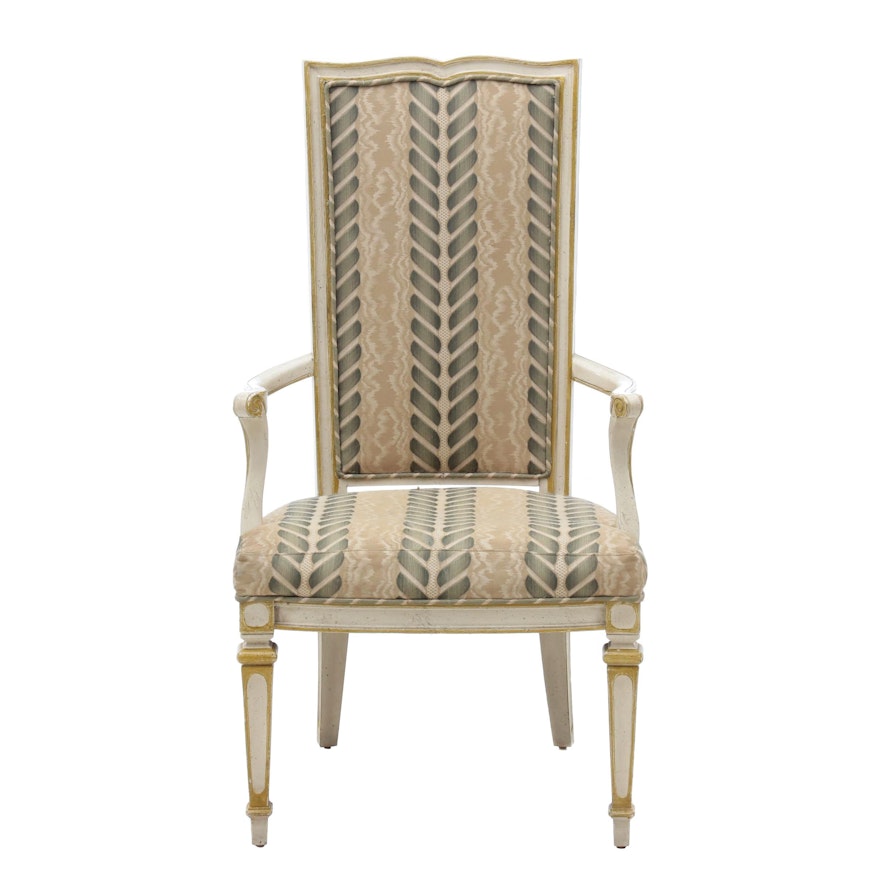 Louis XVI Style Upholstered Armchair, Late 20th Century