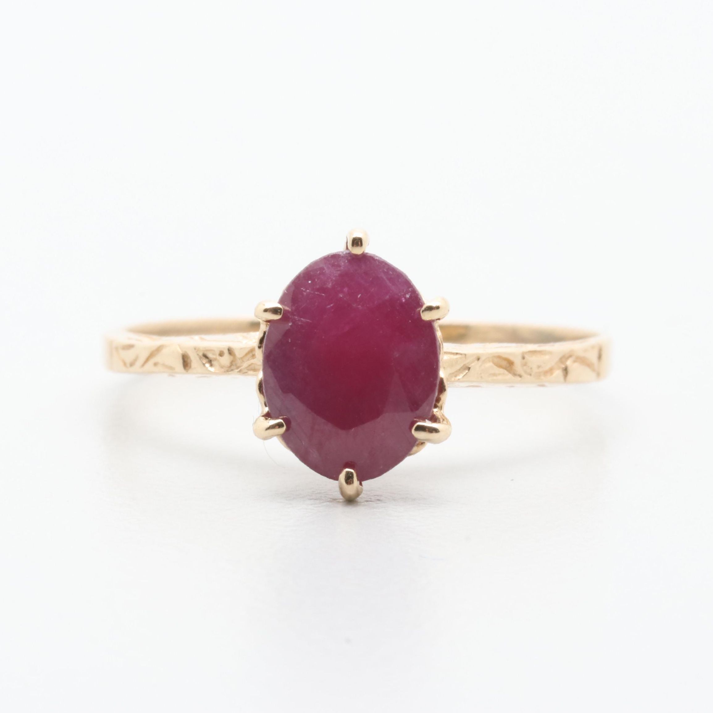 10K Yellow Gold 1.53 CT Ruby Ring