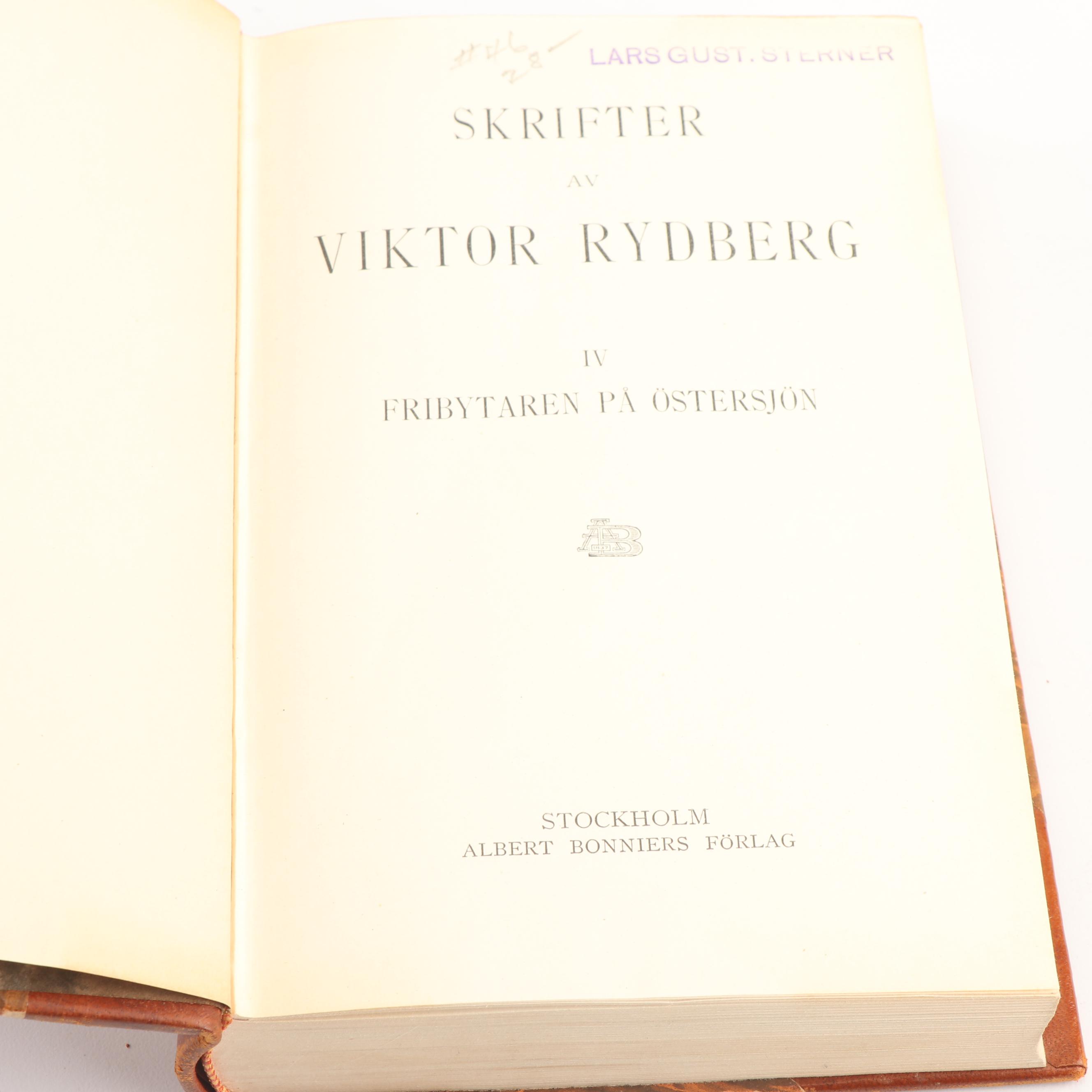 1922 "Skrifter av Viktor Rydberg" and Other Books