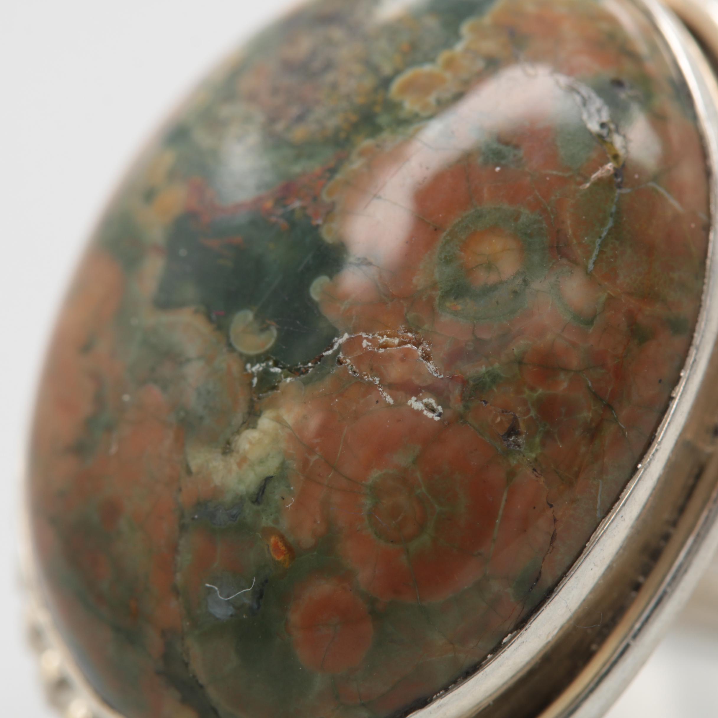Sterling Silver Unakite Ring