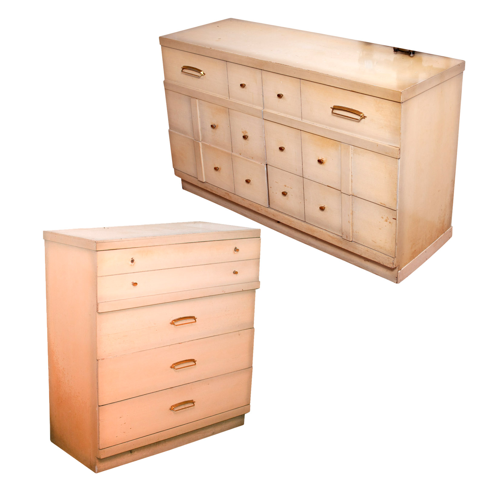 Pair of Mid Century Modern Blonde Wood Chest of Drawers, Mid-20th Century