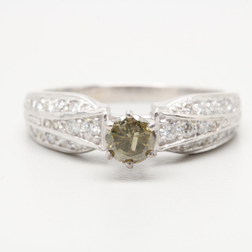 14K White Gold Diamond Ring