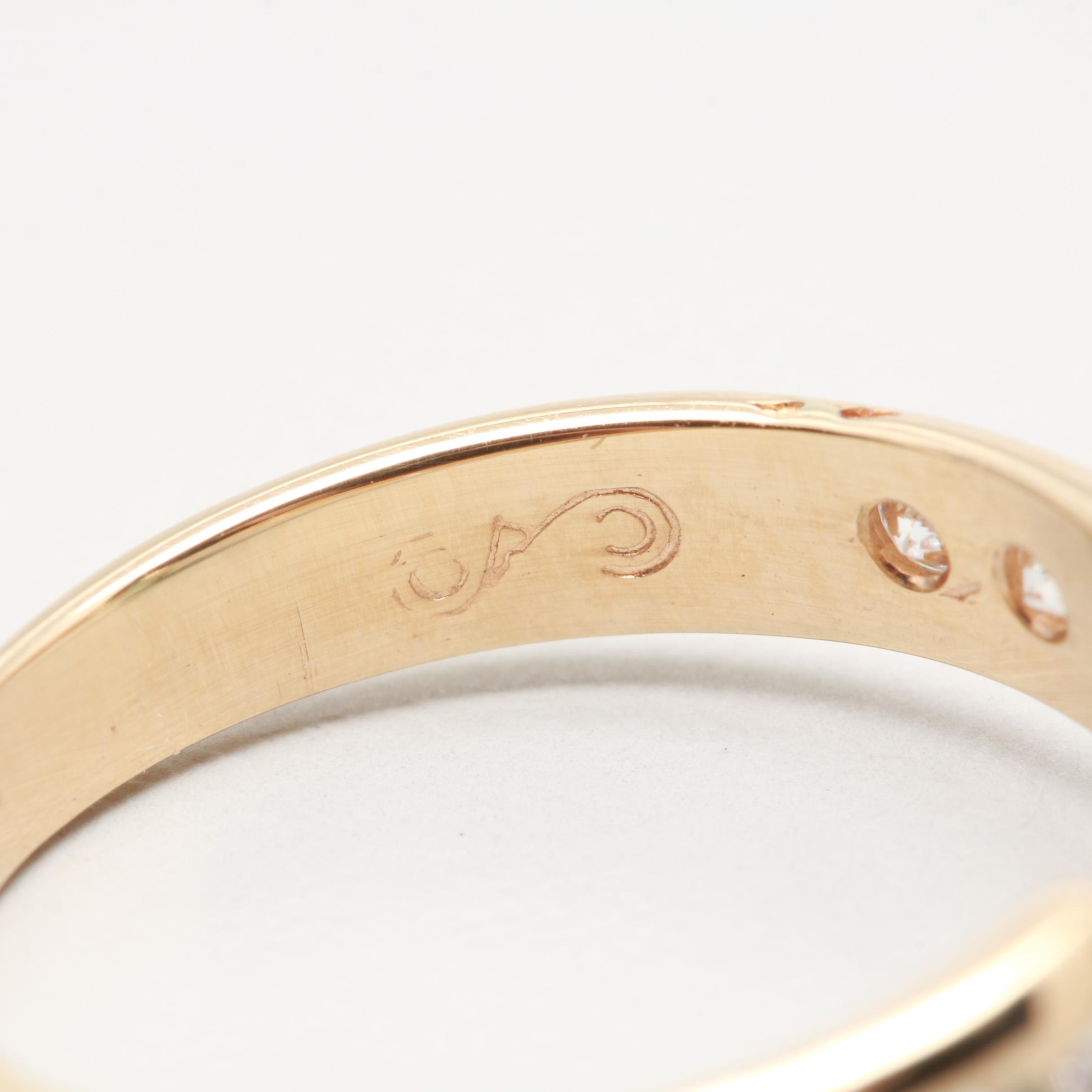 14K Yellow Gold Emerald and Diamond Ring