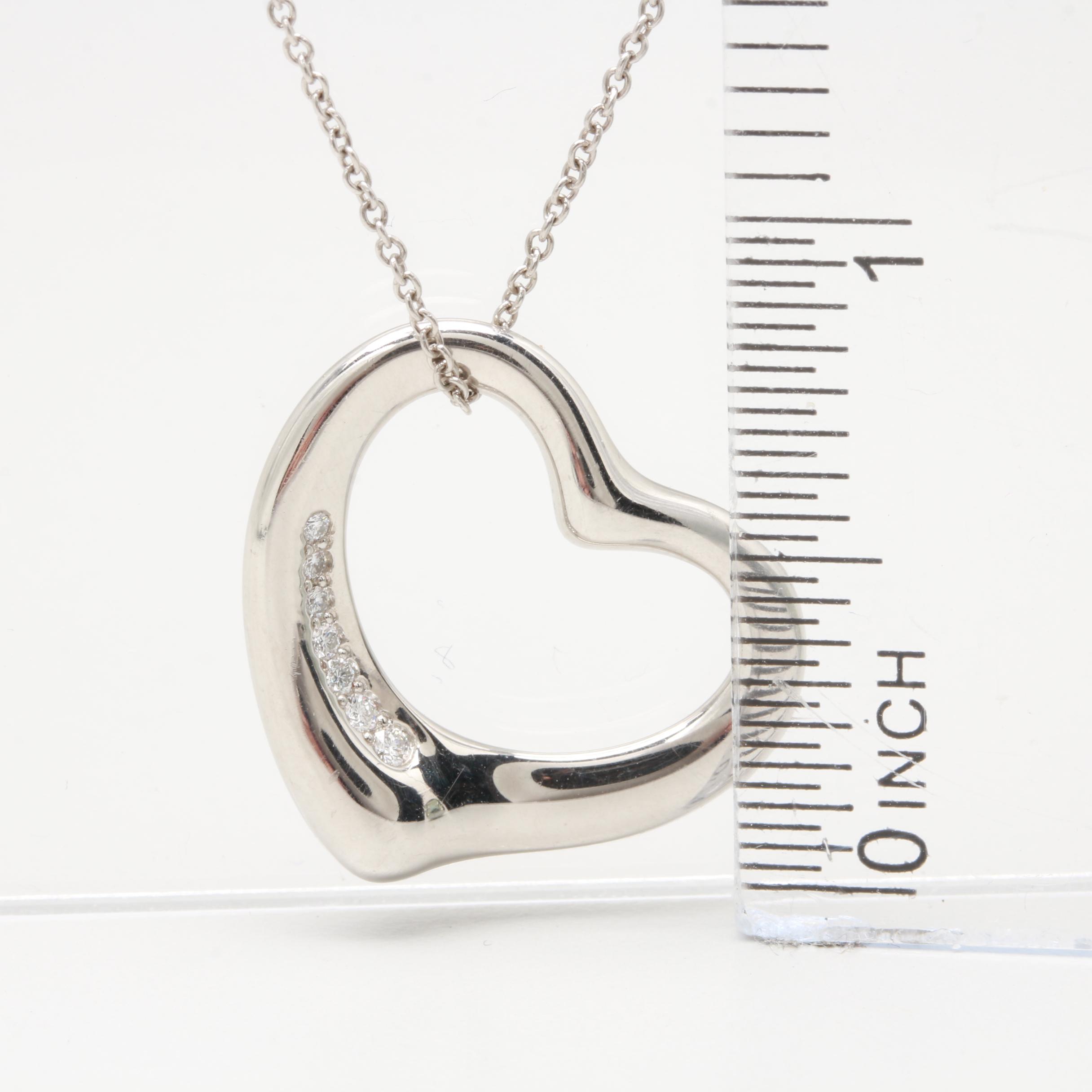 Elsa Peretti for Tiffany & Co. Platinum Diamond Heart Necklace