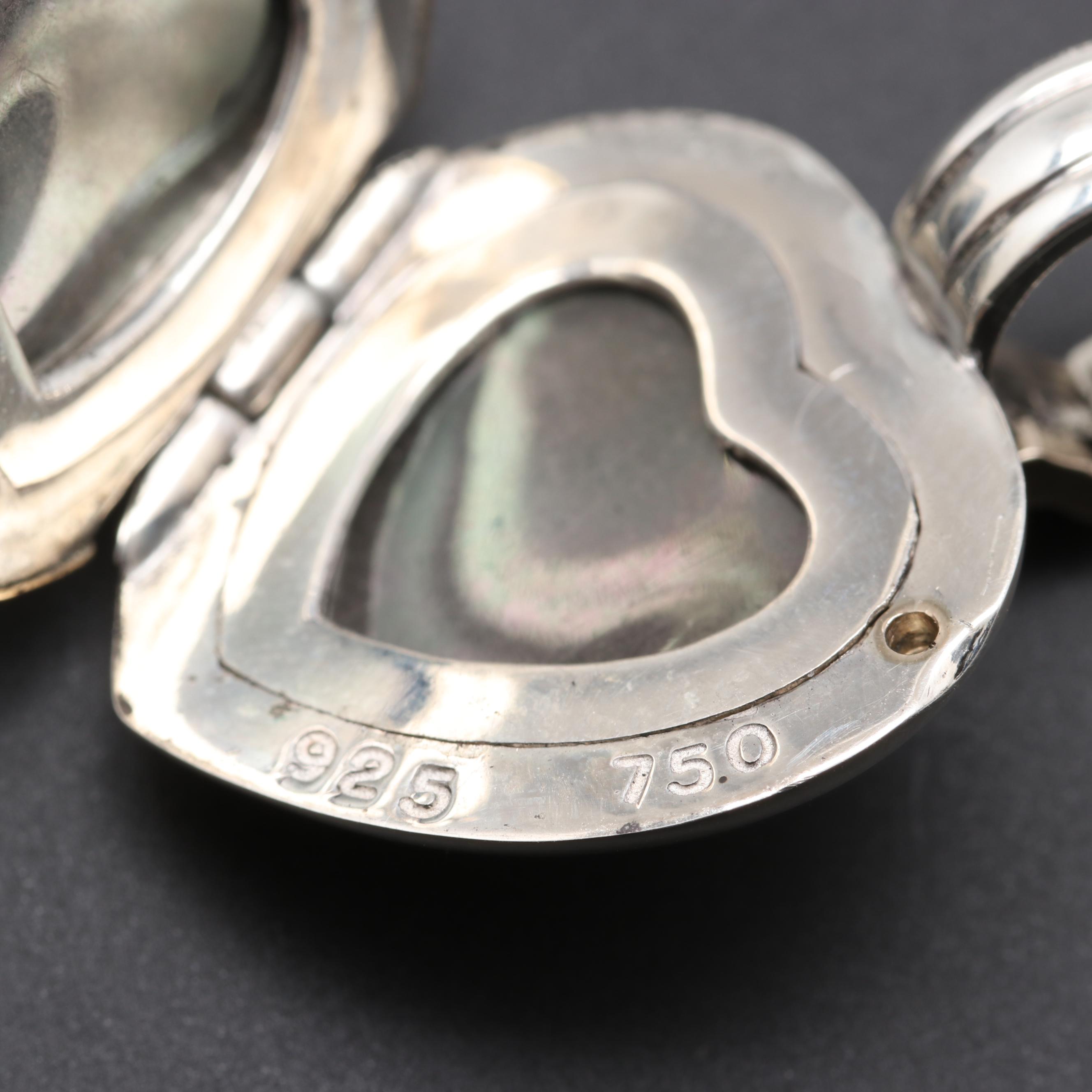 David Yurman Sterling Sculpted Cable Heart Locket with 18K Yellow Gold Accents