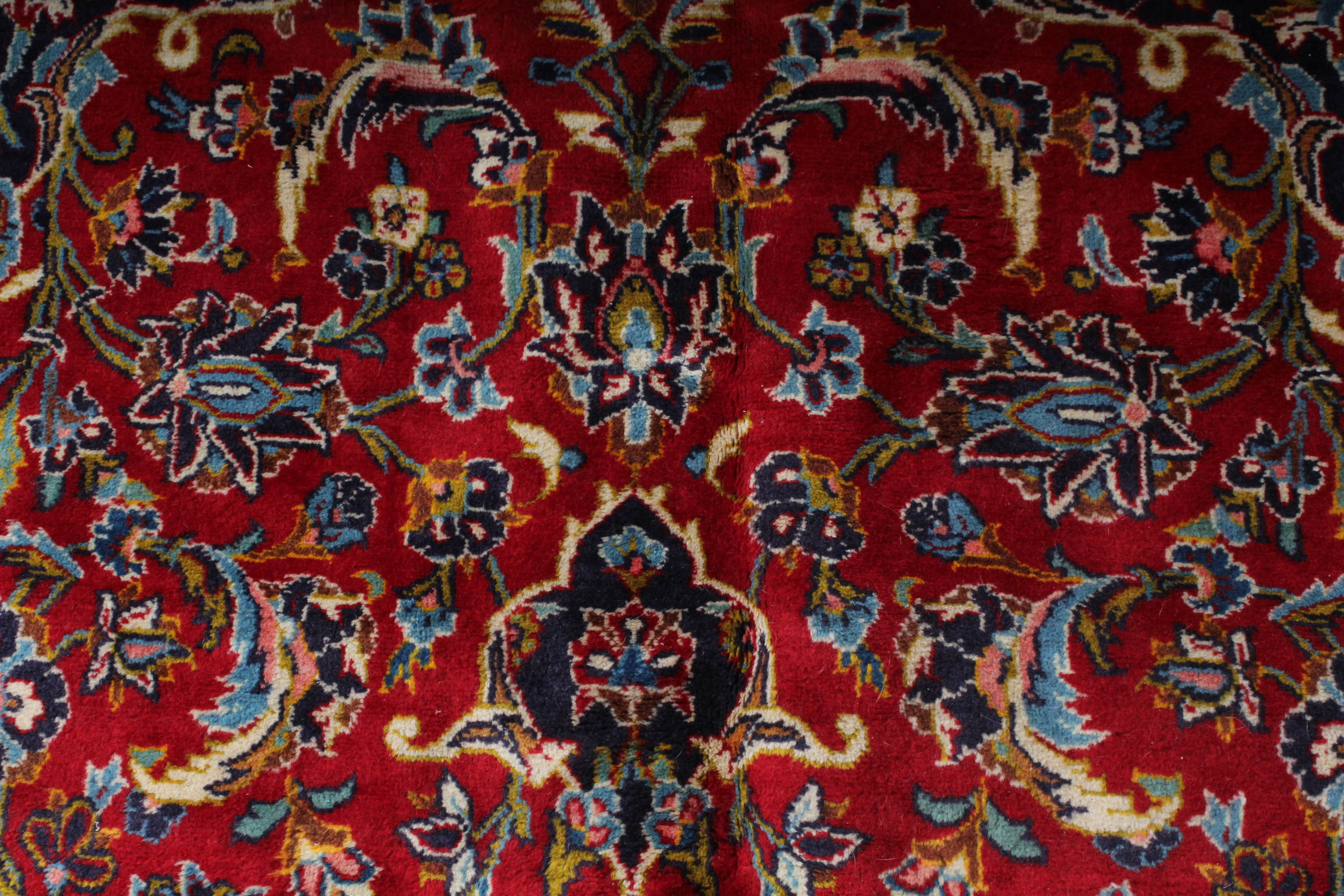 Semi-Antique Hand-Knotted Persian Kashan Room Sized Rug