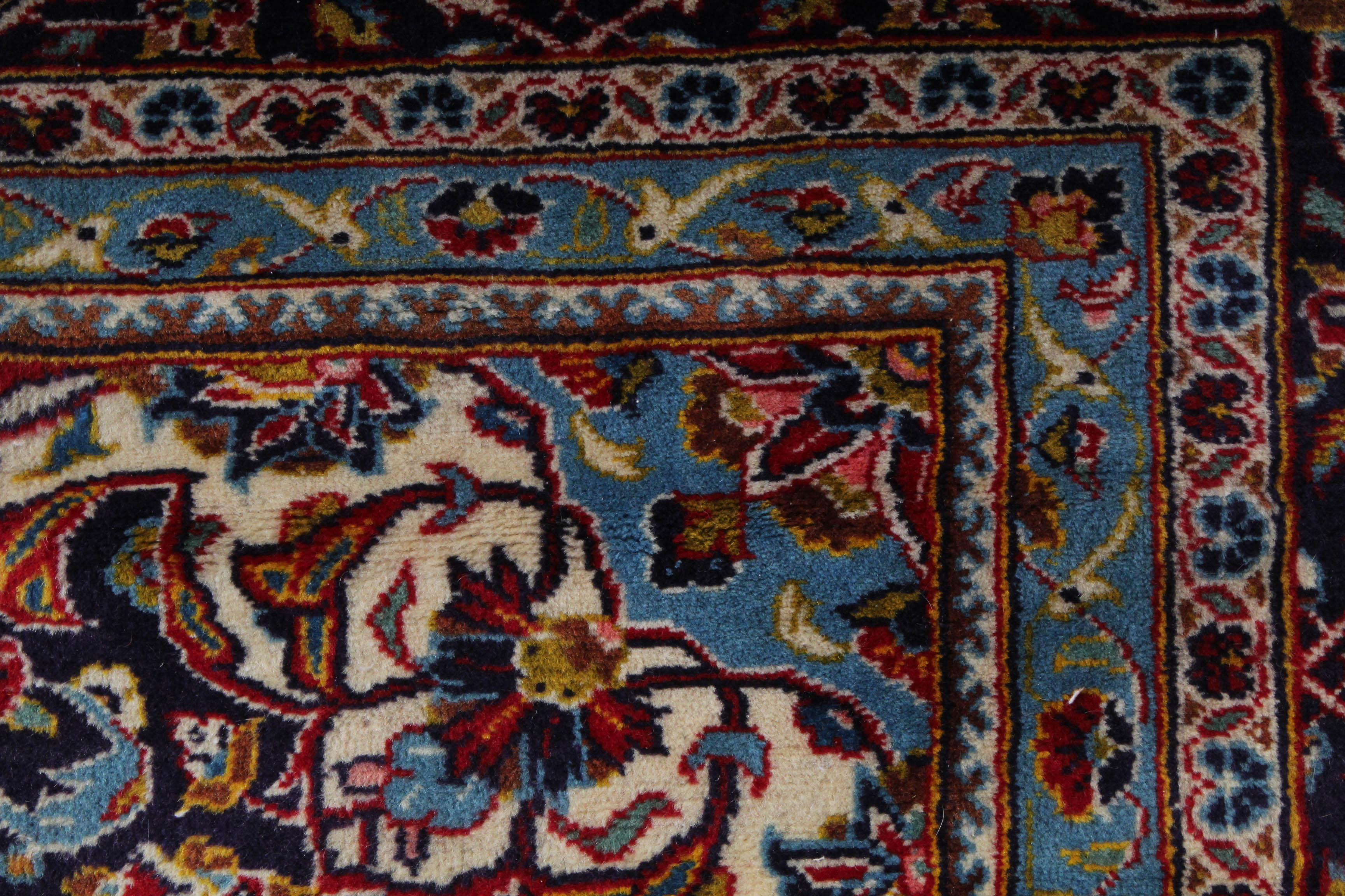 Semi-Antique Hand-Knotted Persian Kashan Room Sized Rug