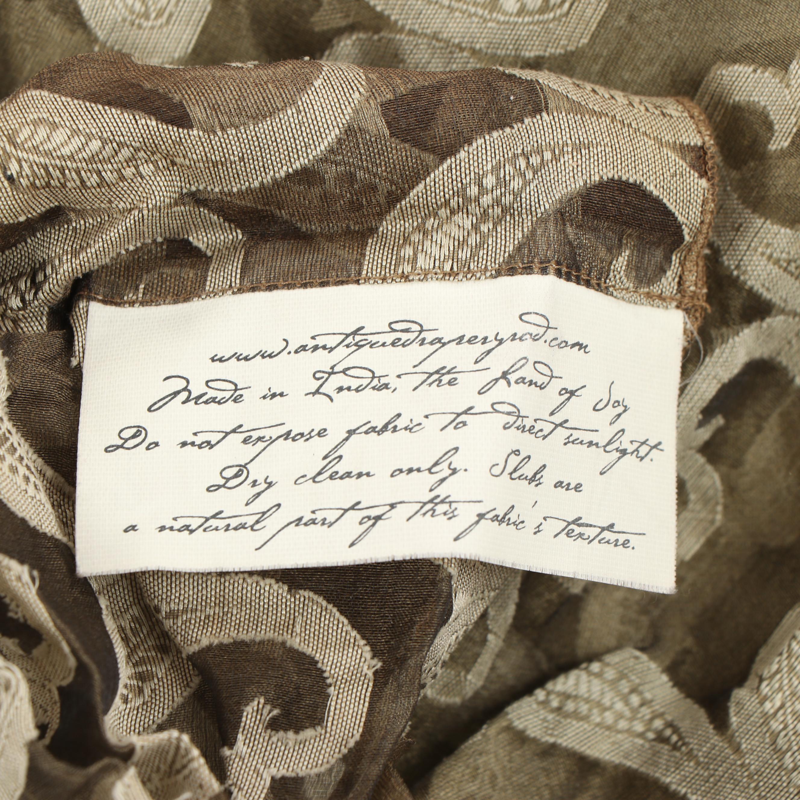 Indian Sheer Paisley Drapery Panels with Fringe