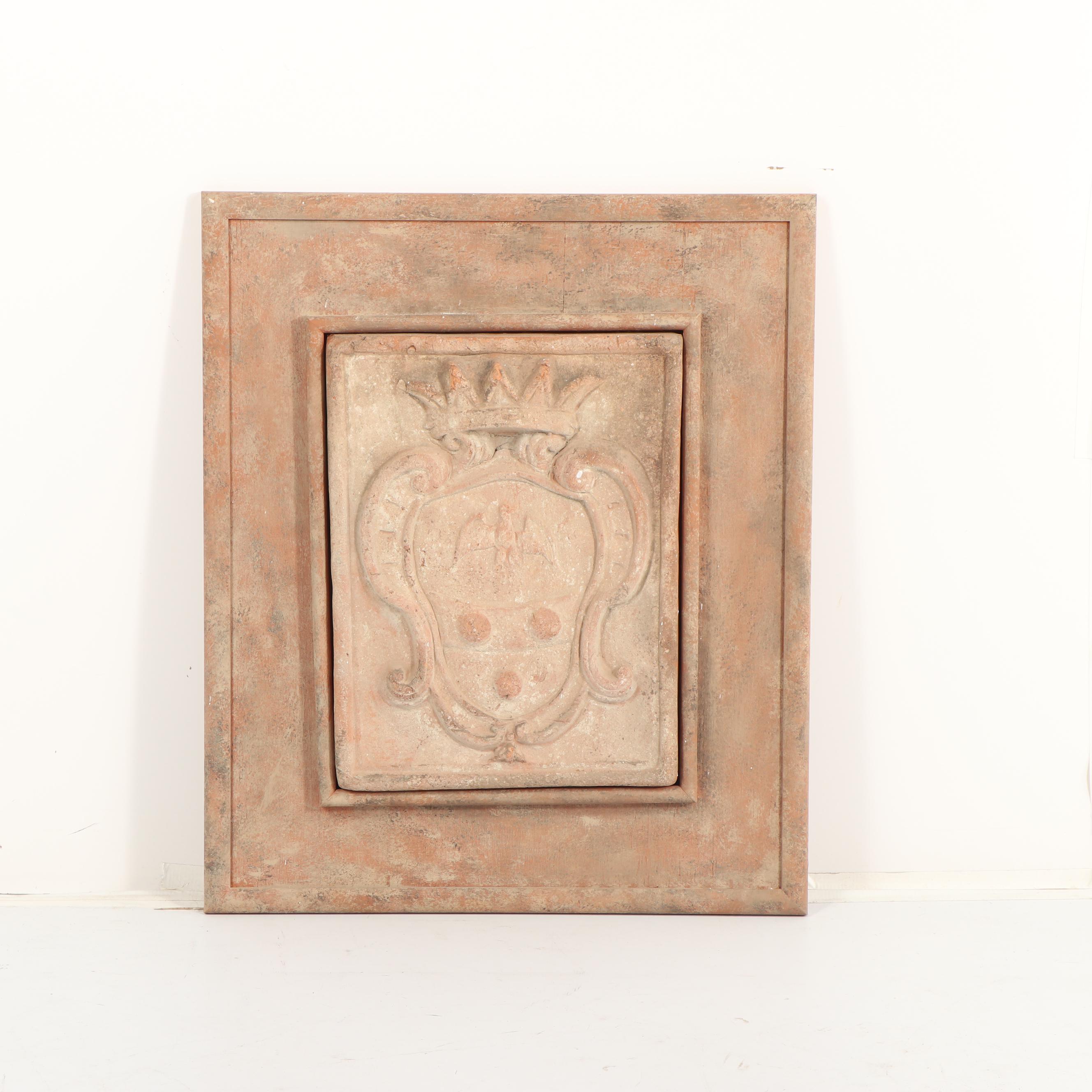 Cast Ceramic Panel with Coat of Arms Motif