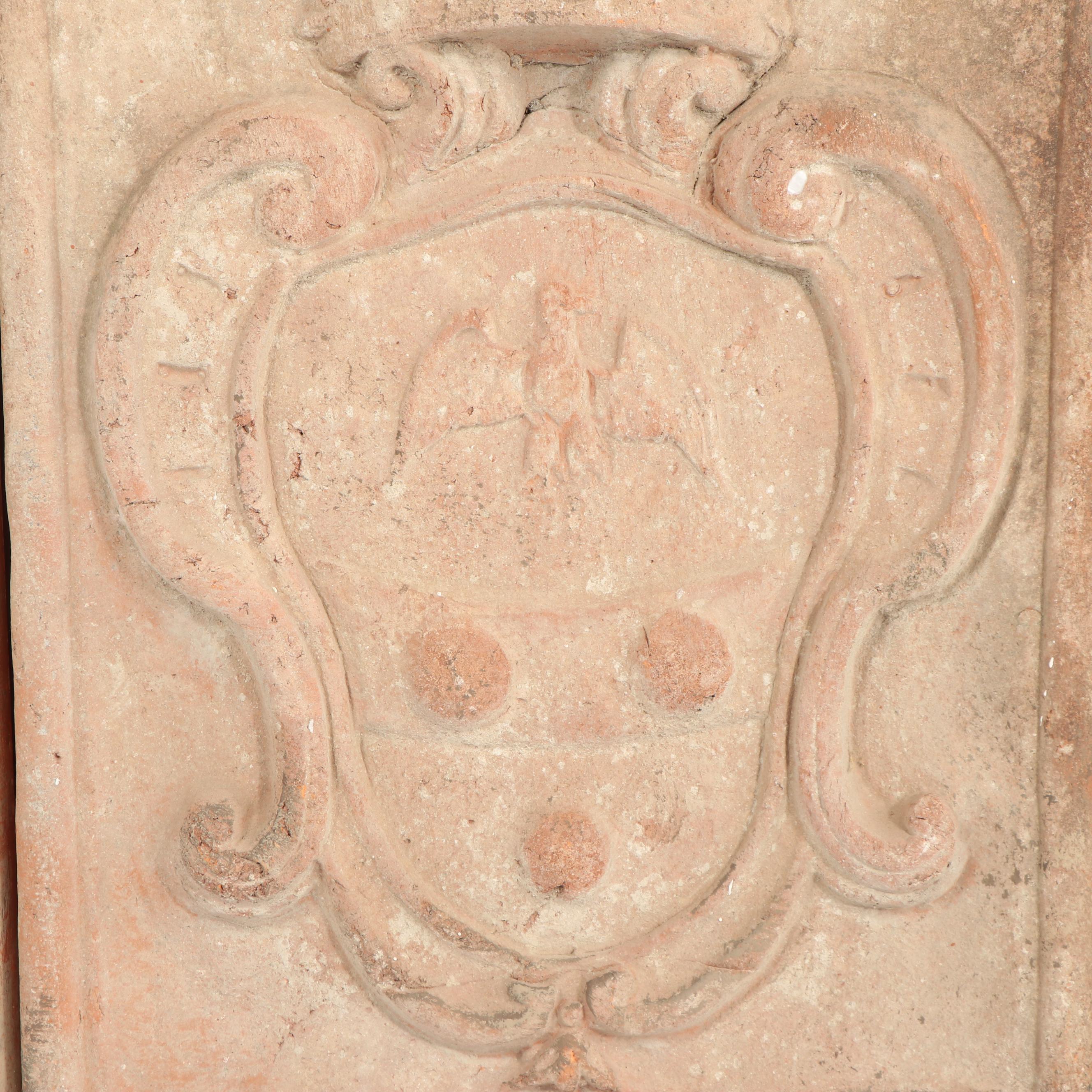Cast Ceramic Panel with Coat of Arms Motif