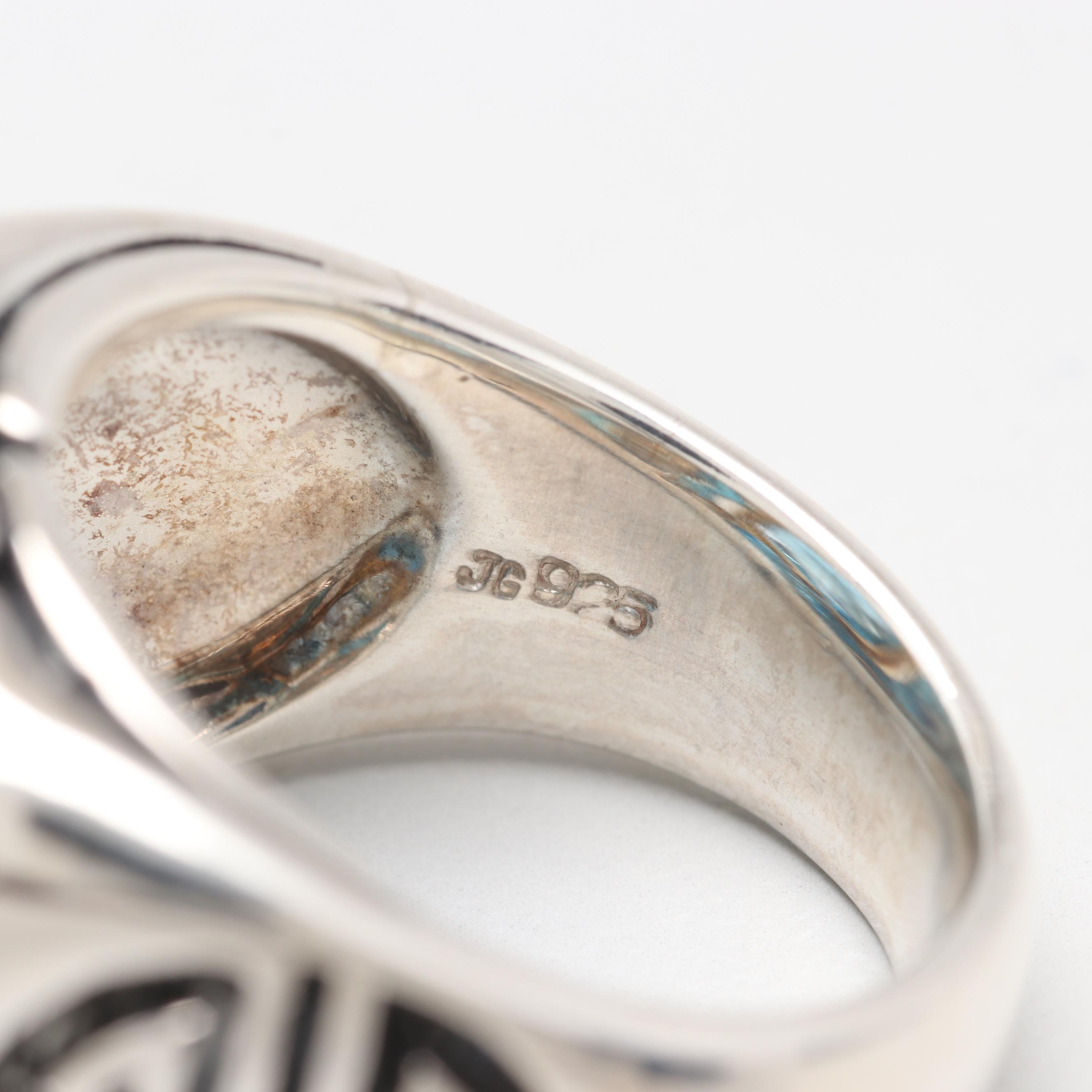 Sterling Silver Blue Topaz Ring with 18K Yellow Gold Accents