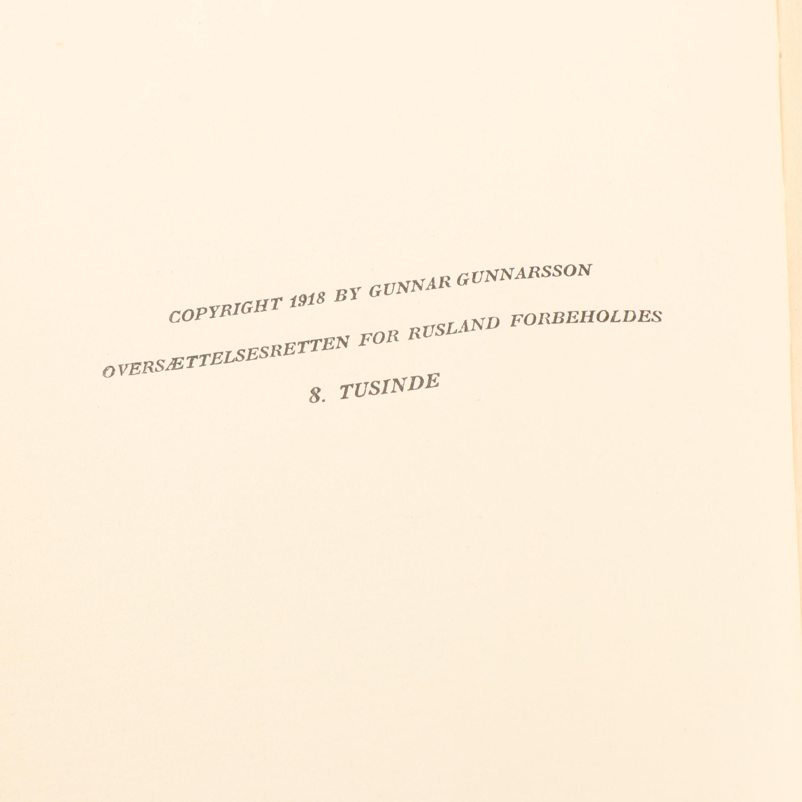 1928 "Borgslægtens Historie" by Gunnar Gunnarsson and Other Books