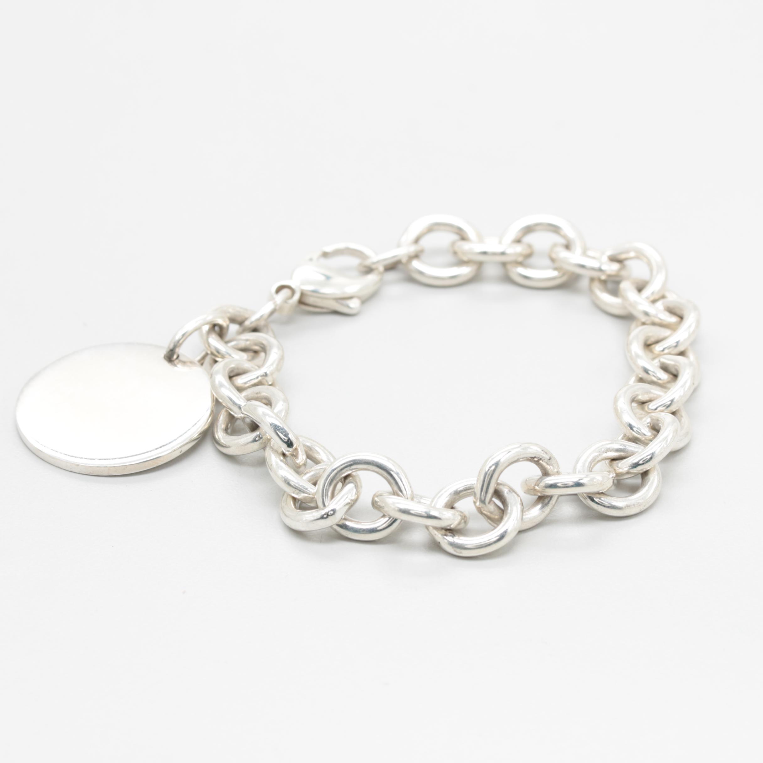Tiffany & Co. Sterling Silver Rolo Bracelet with Charm