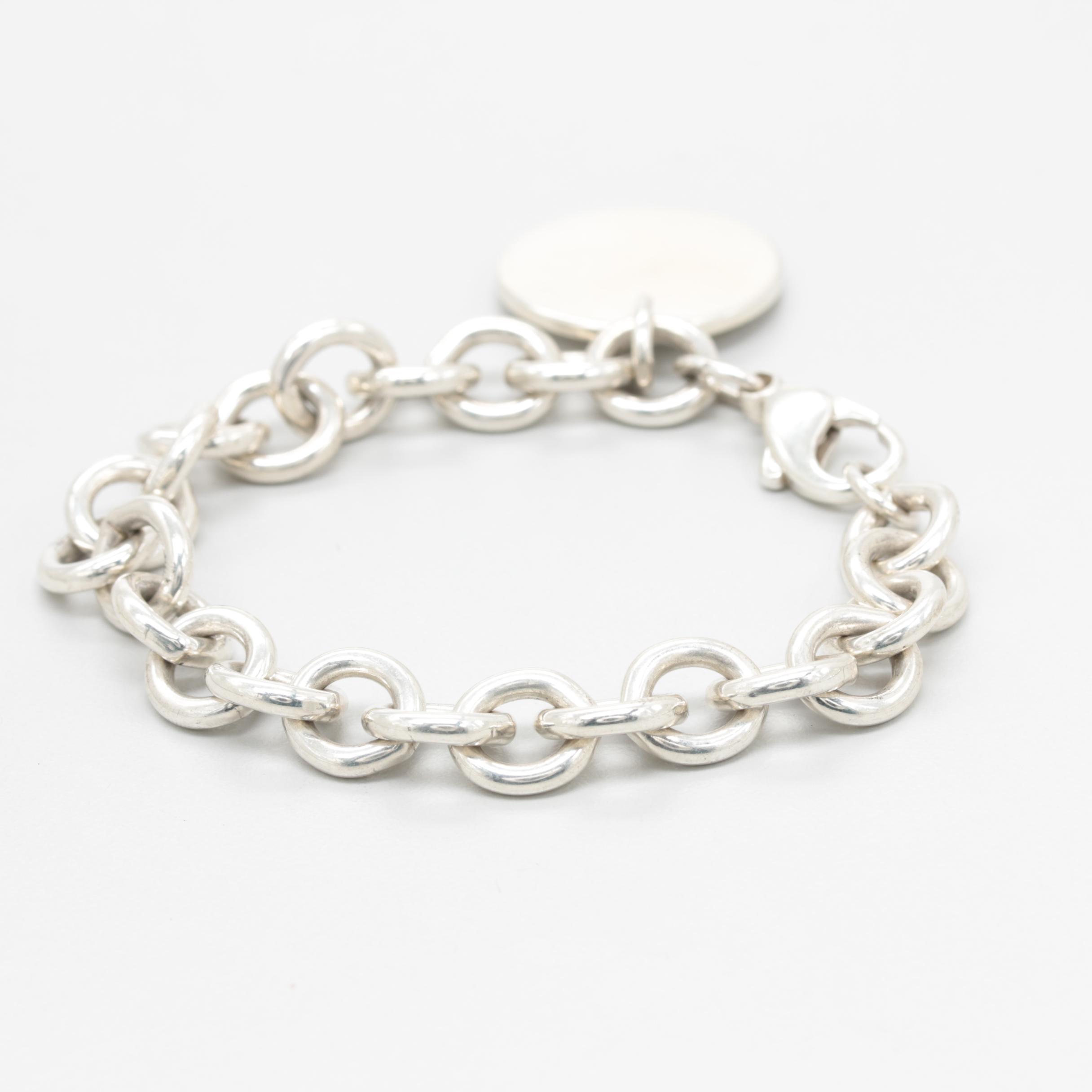 Tiffany & Co. Sterling Silver Rolo Bracelet with Charm