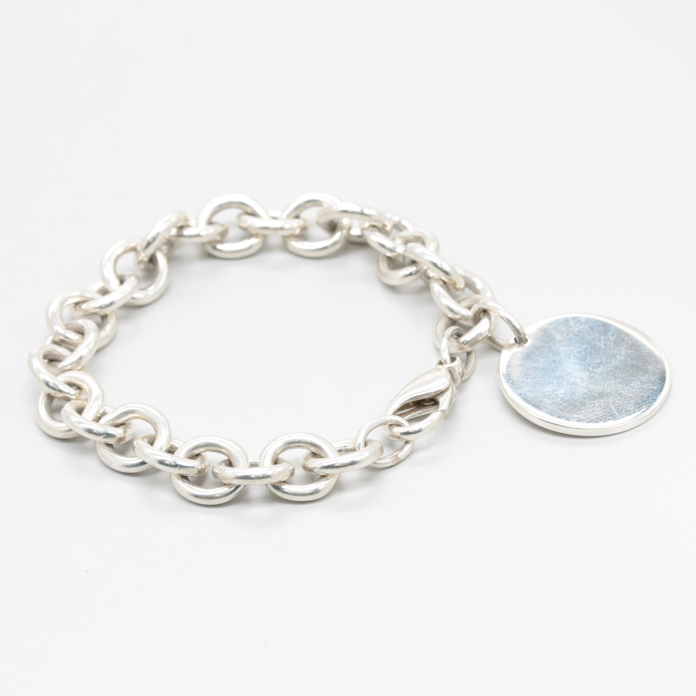 Tiffany & Co. Sterling Silver Rolo Bracelet with Charm