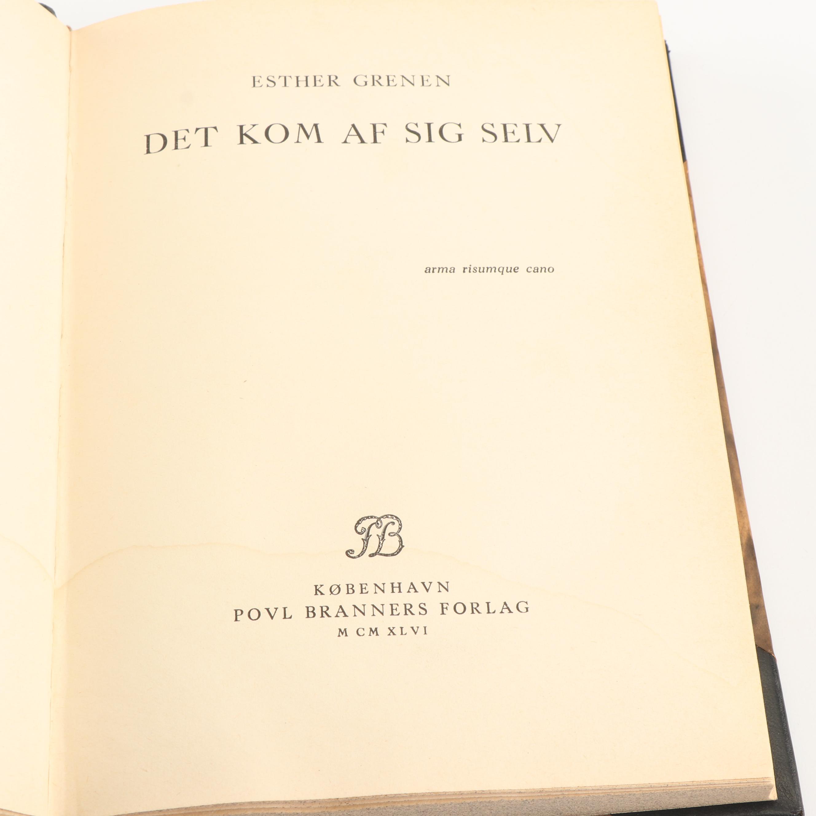 1928 "Borgslægtens Historie" by Gunnar Gunnarsson and Other Books