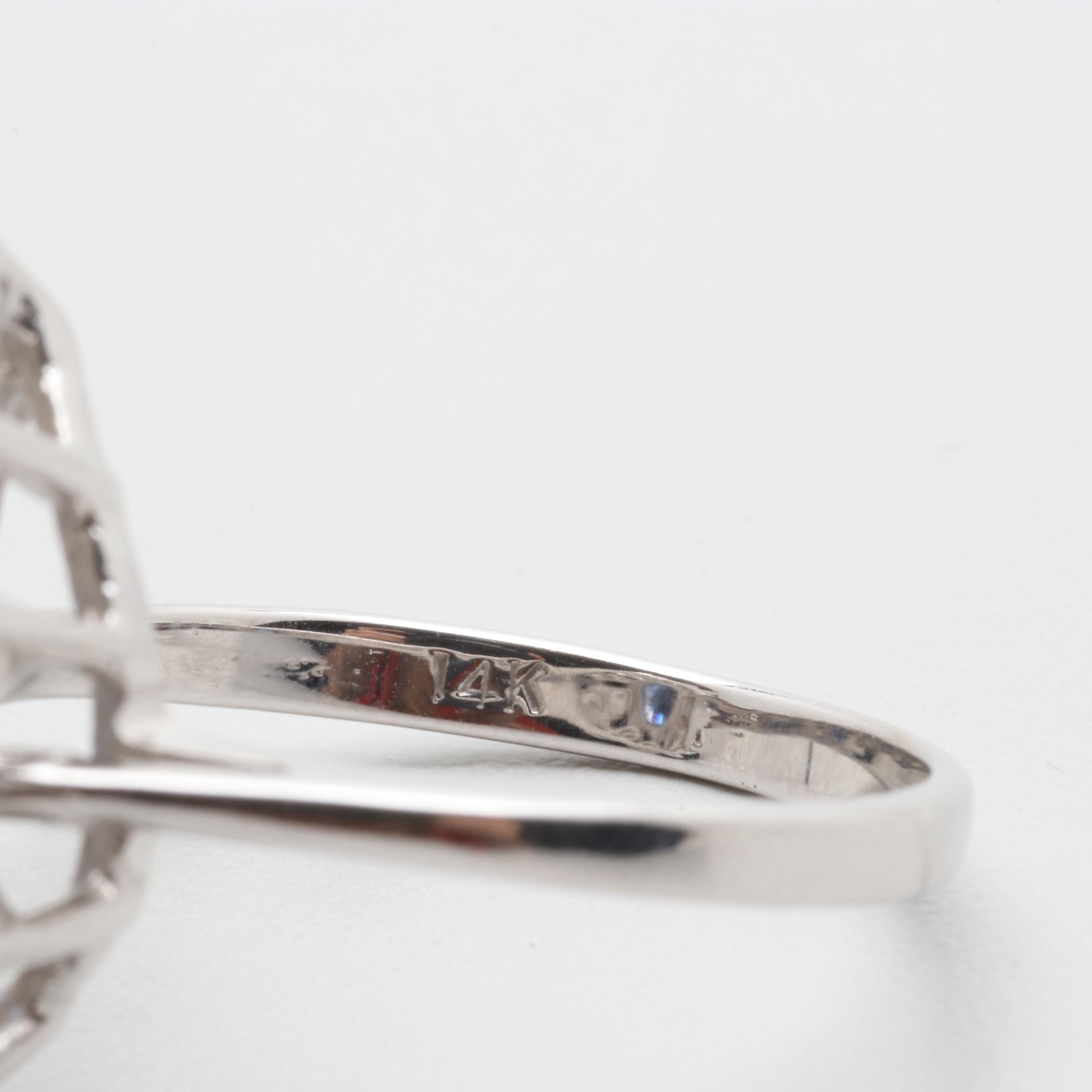 14K White Gold 1.84 CTW Blue Sapphire and 1.25 CTW Diamond Ring with AGL Report