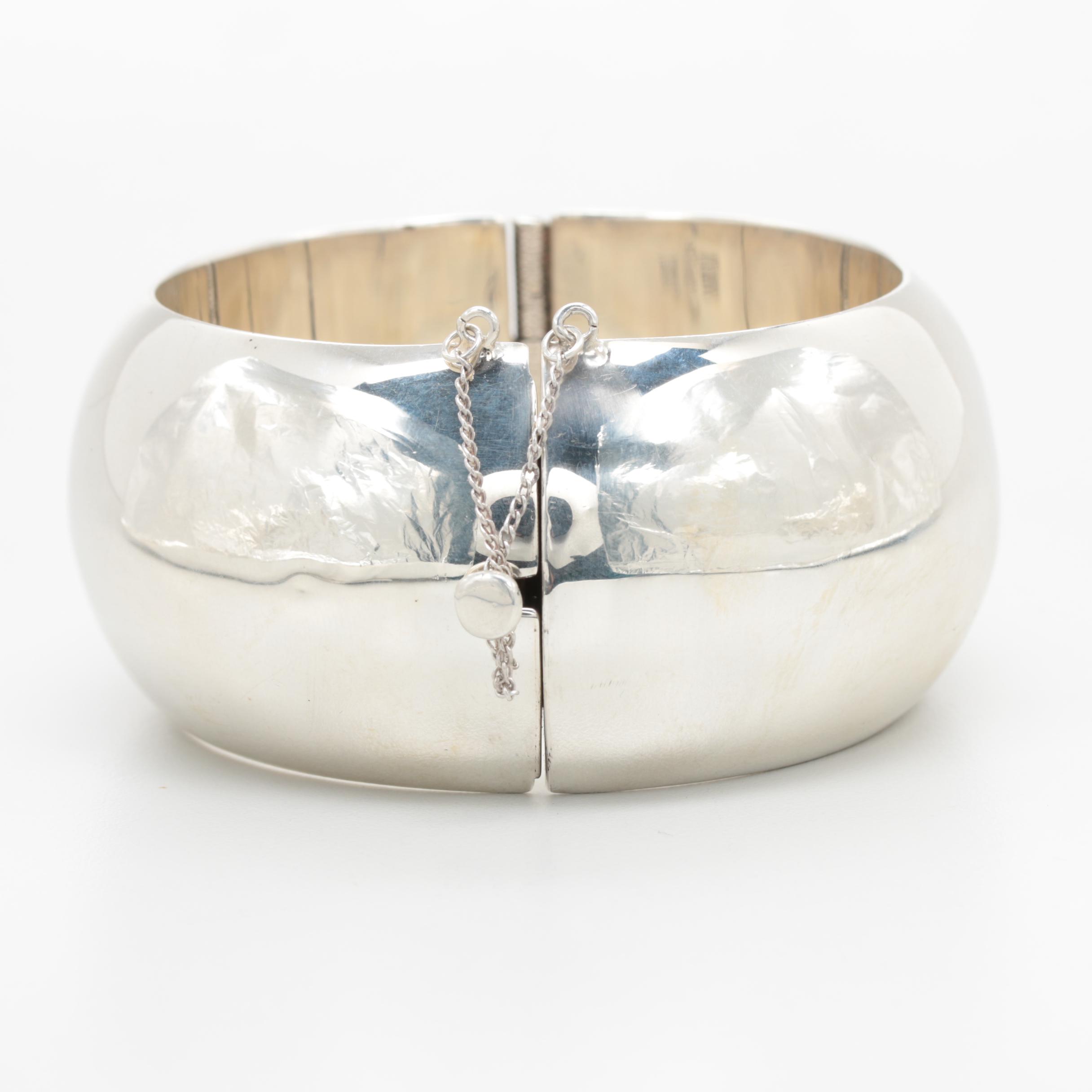 Sterling Silver Hinged Bangle Bracelet