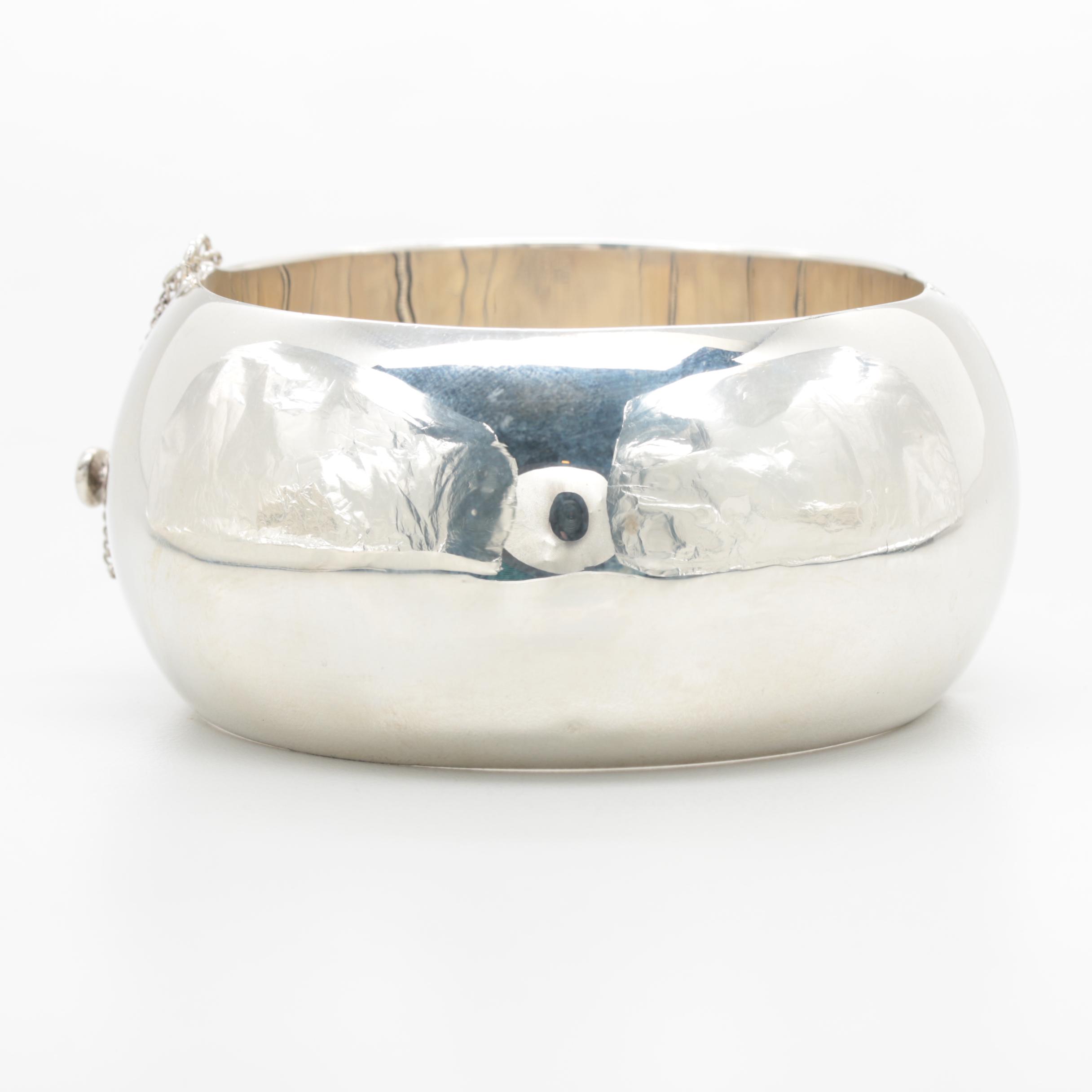 Sterling Silver Hinged Bangle Bracelet