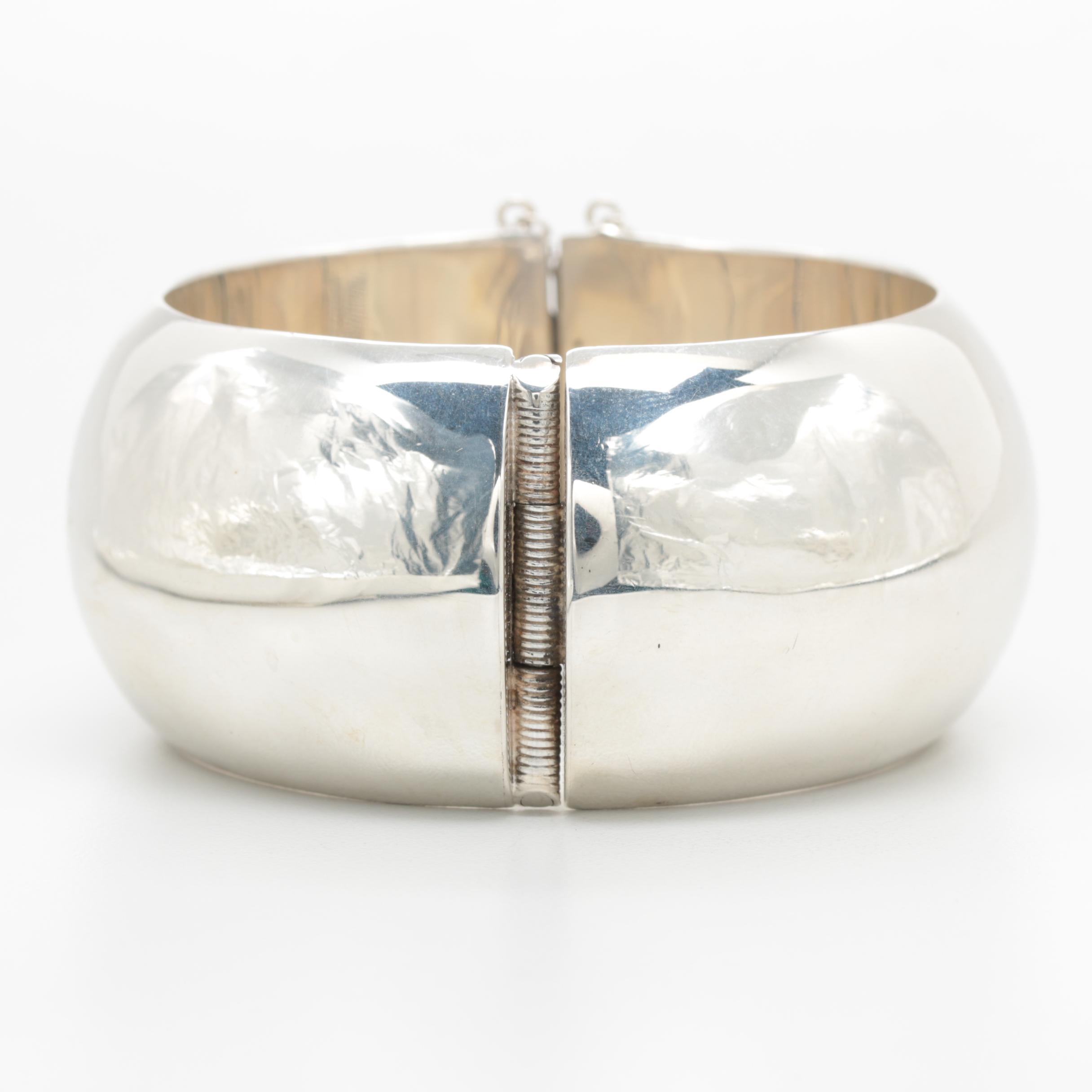 Sterling Silver Hinged Bangle Bracelet