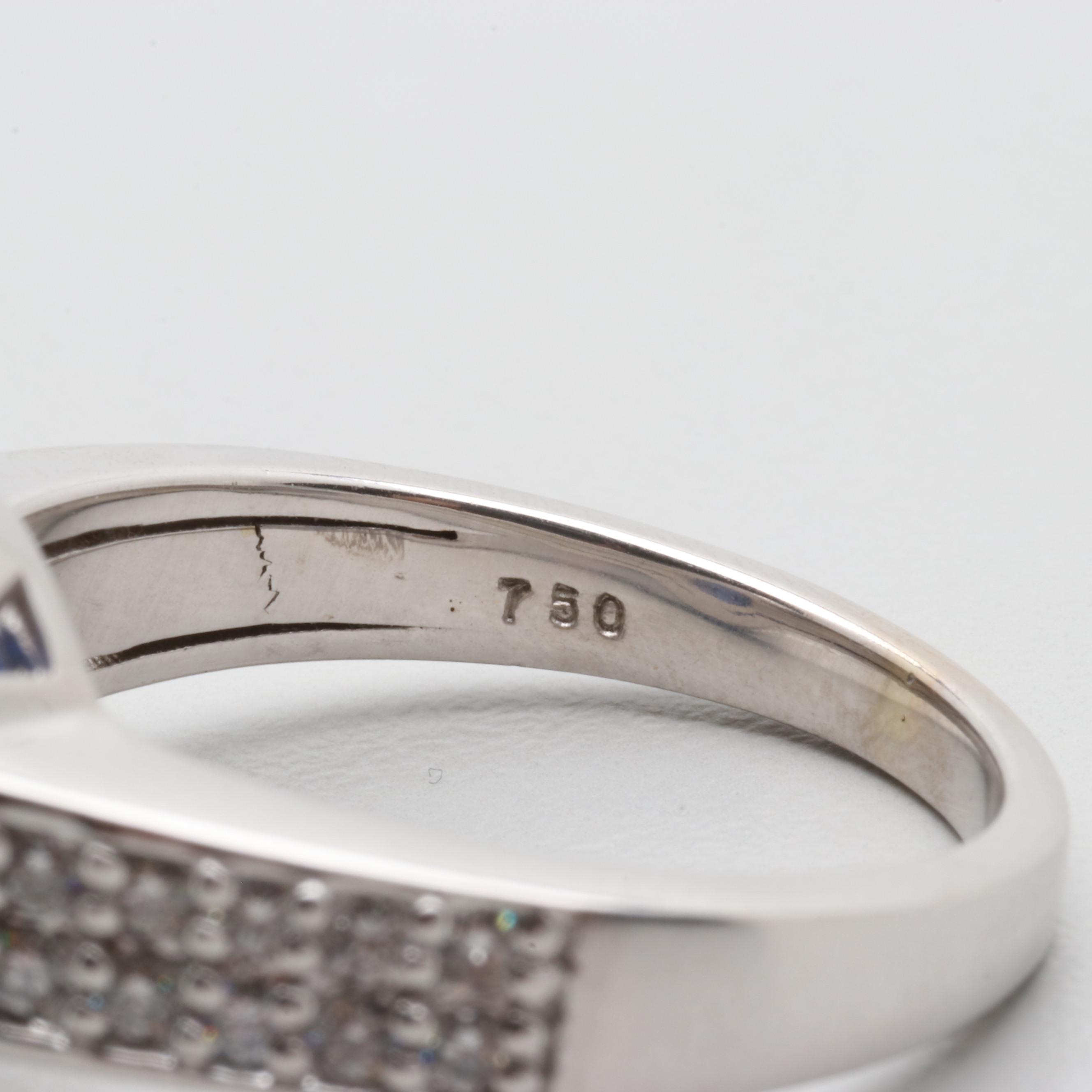 18K White Gold 5.88 CT Blue Sapphire and Diamond Ring with AGL Report