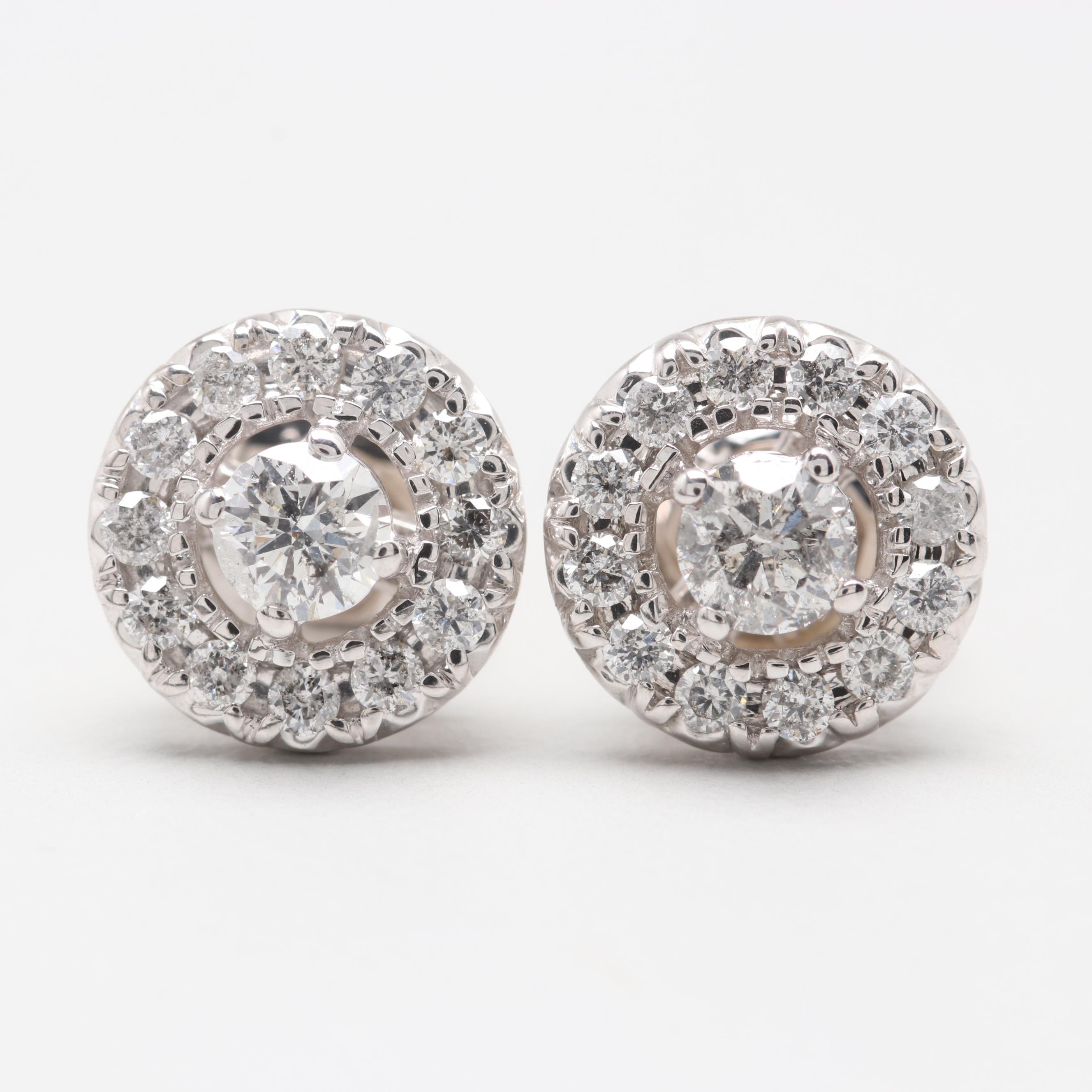 10K White Gold Diamond Earrings