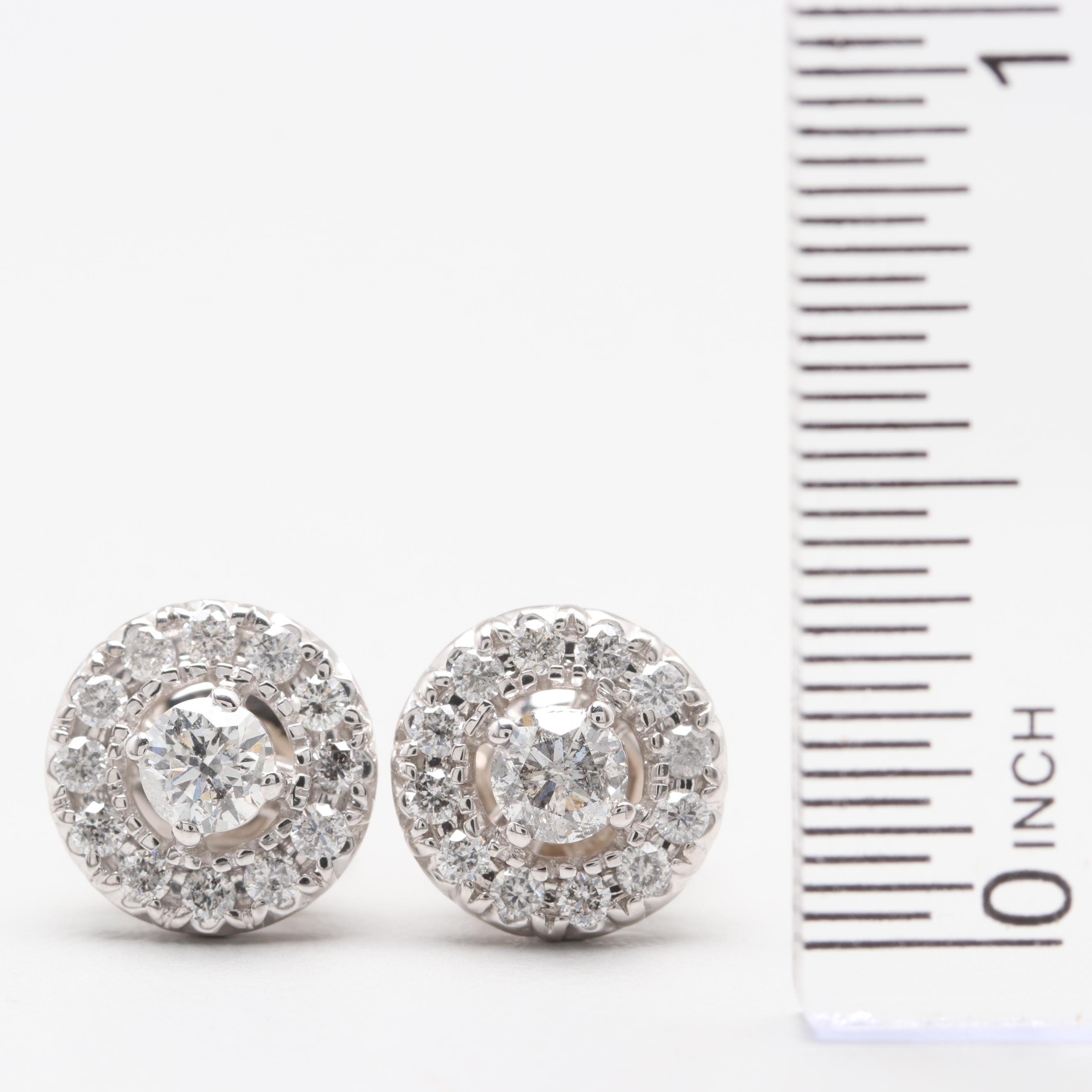 10K White Gold Diamond Earrings