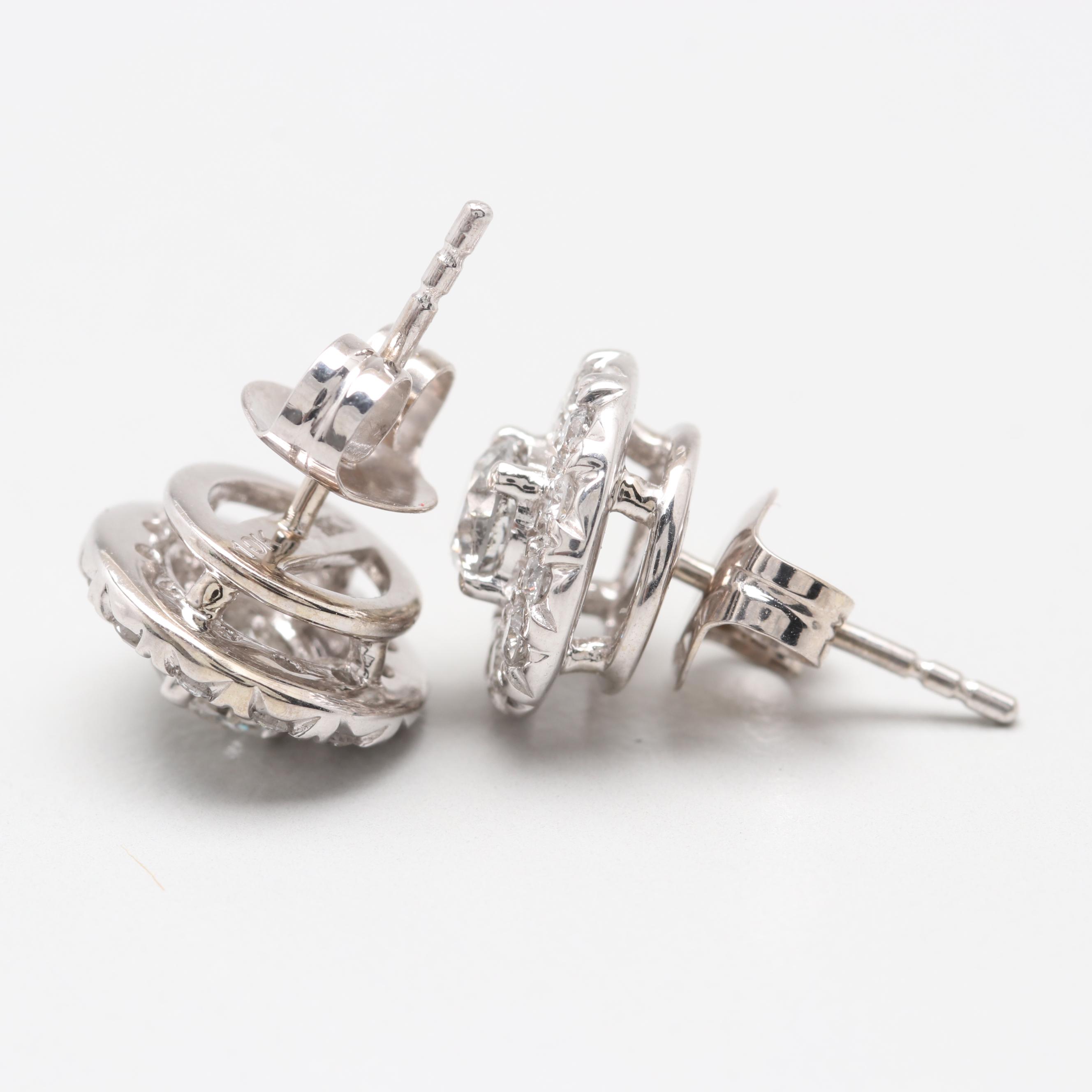 10K White Gold Diamond Earrings