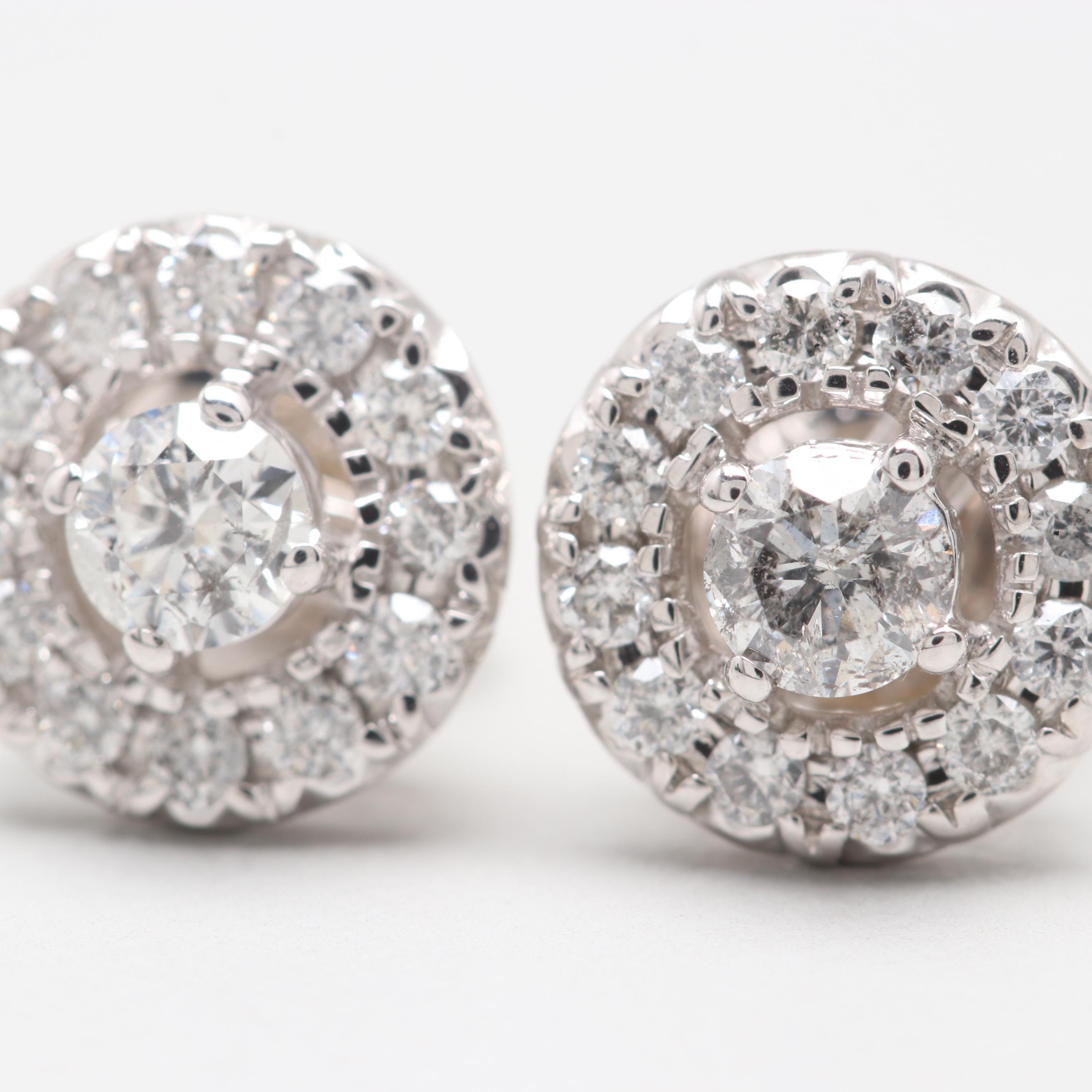 10K White Gold Diamond Earrings