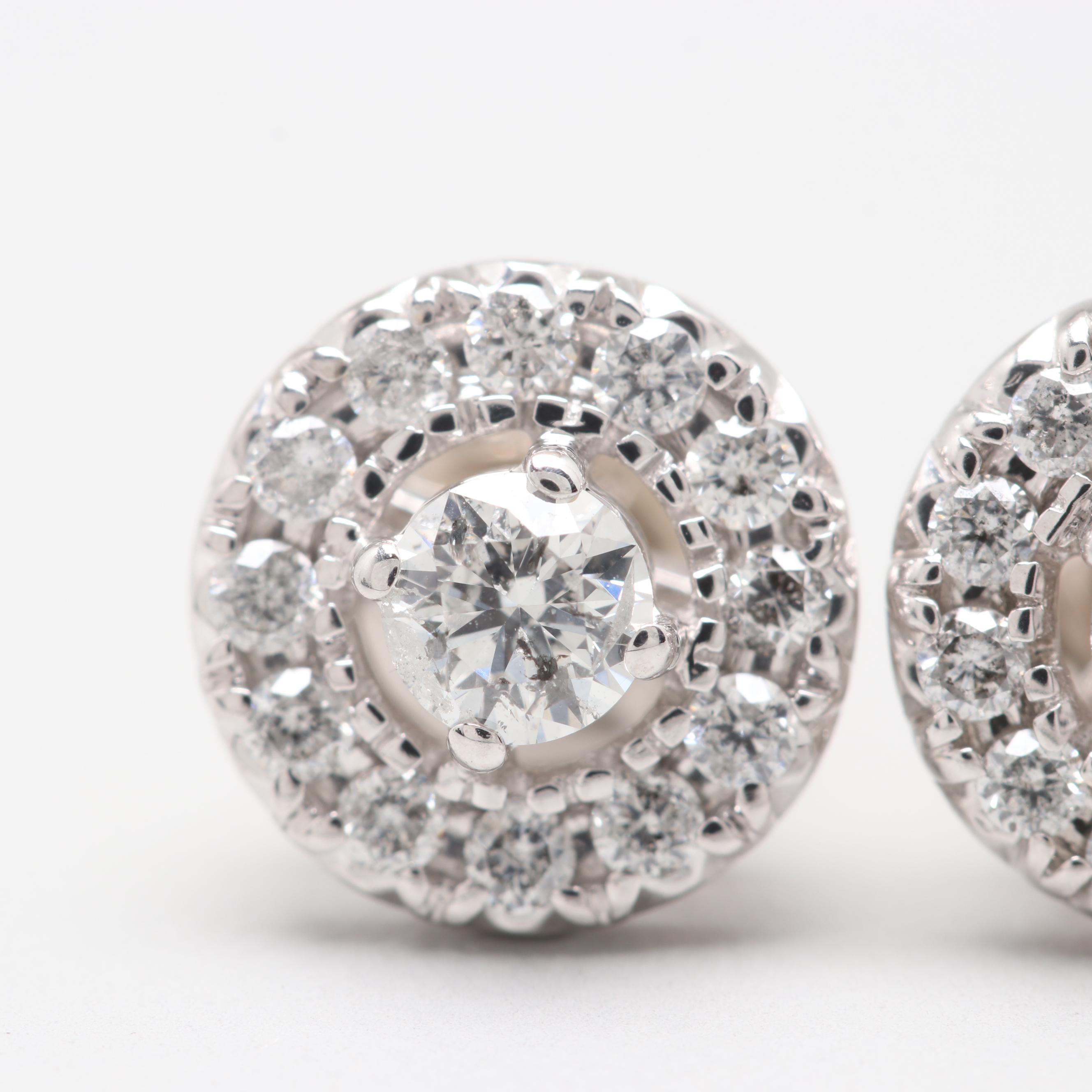 10K White Gold Diamond Earrings