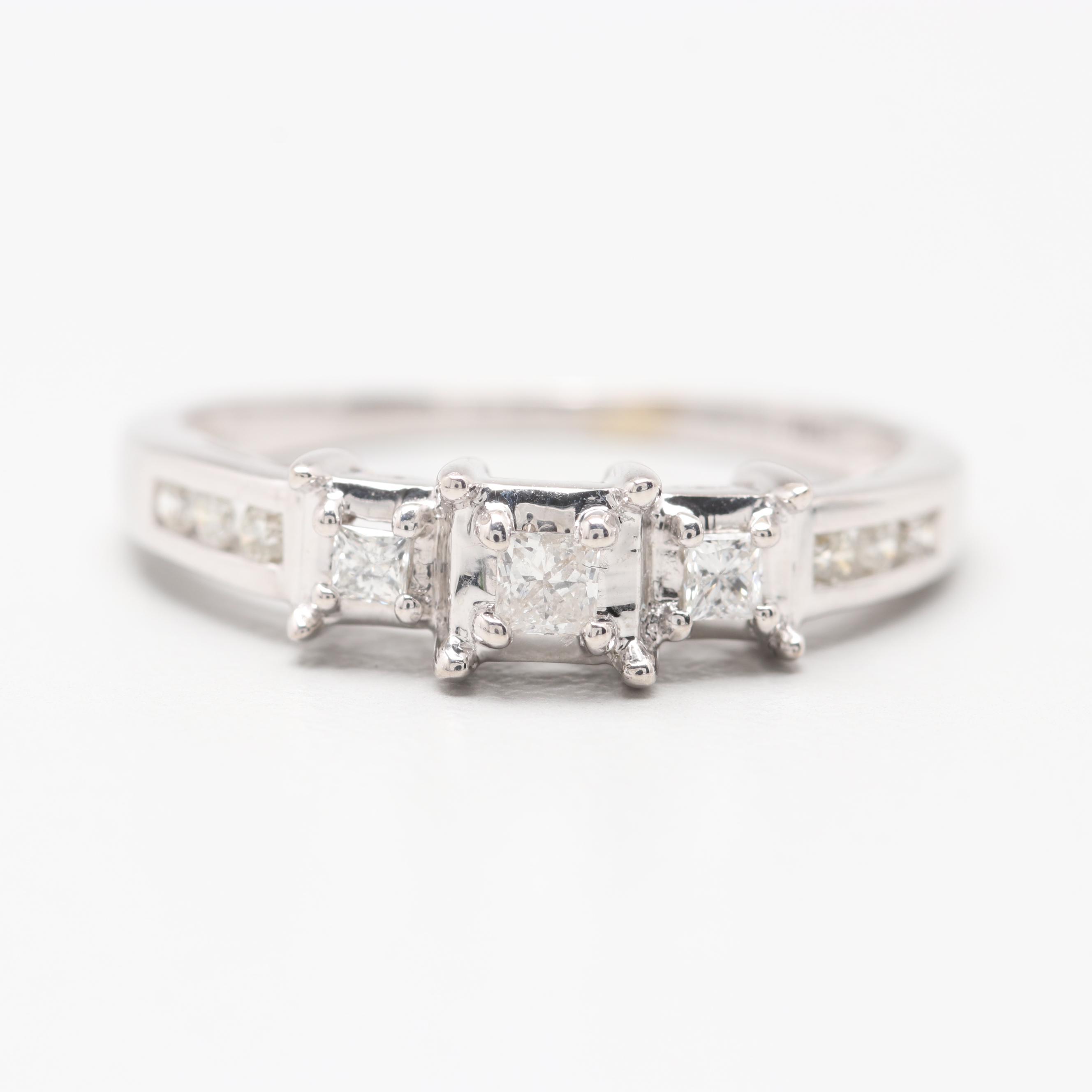 14K White Gold Diamond Ring
