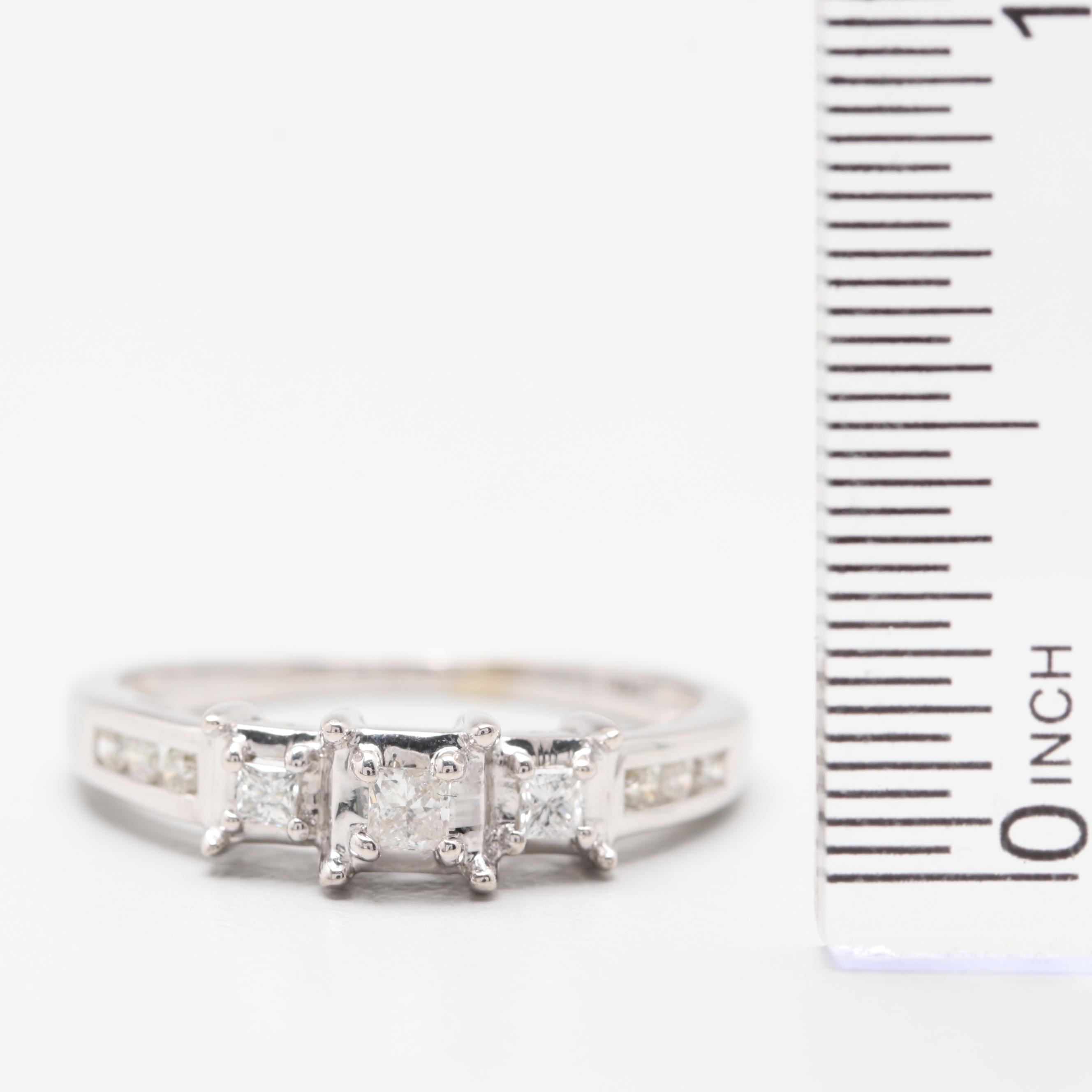 14K White Gold Diamond Ring