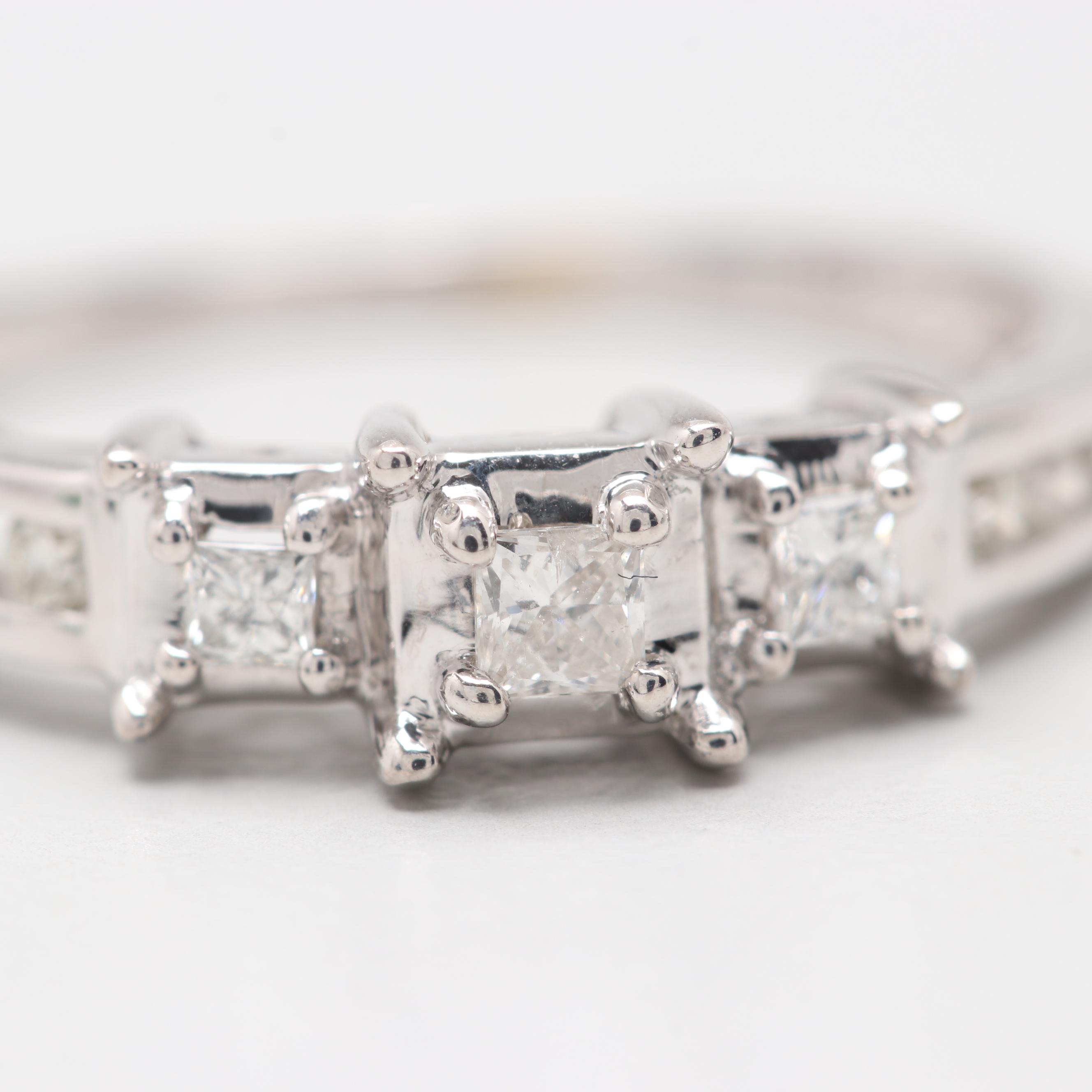 14K White Gold Diamond Ring