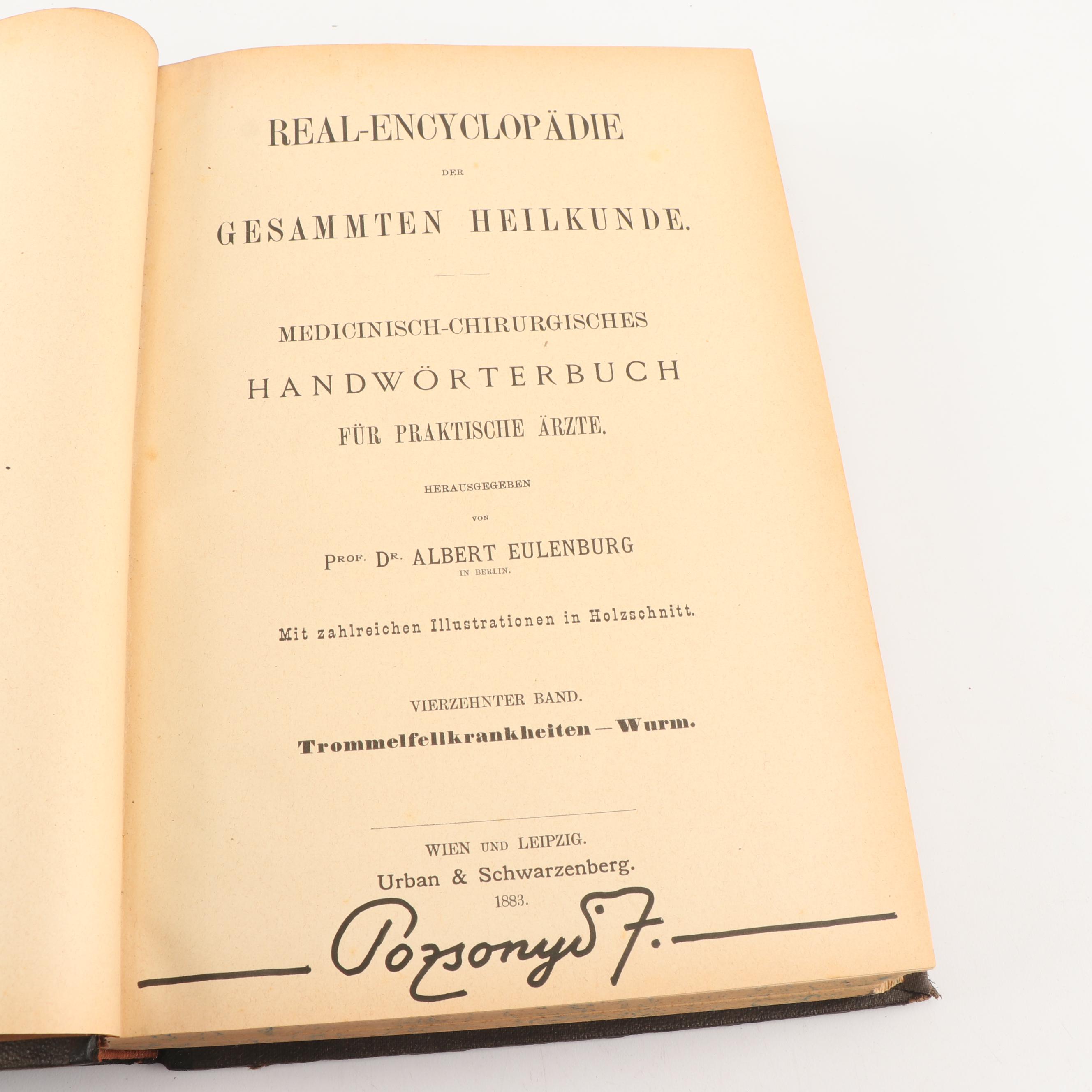 1881 "Real-Encyclopädie der Gesammten Heilkunde" and Other Books