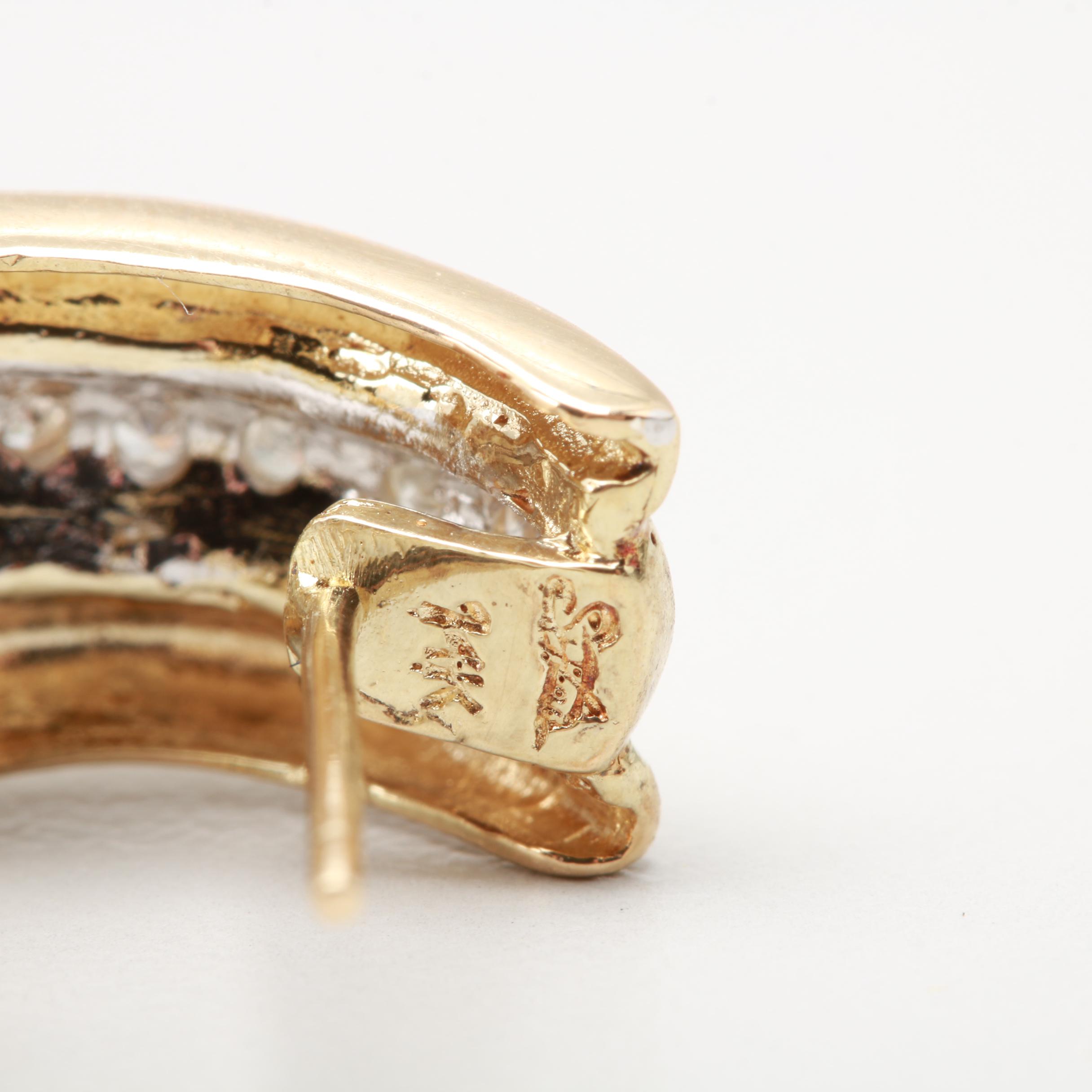 14K Yellow Gold Diamond and Jadeite Dangle Earrings