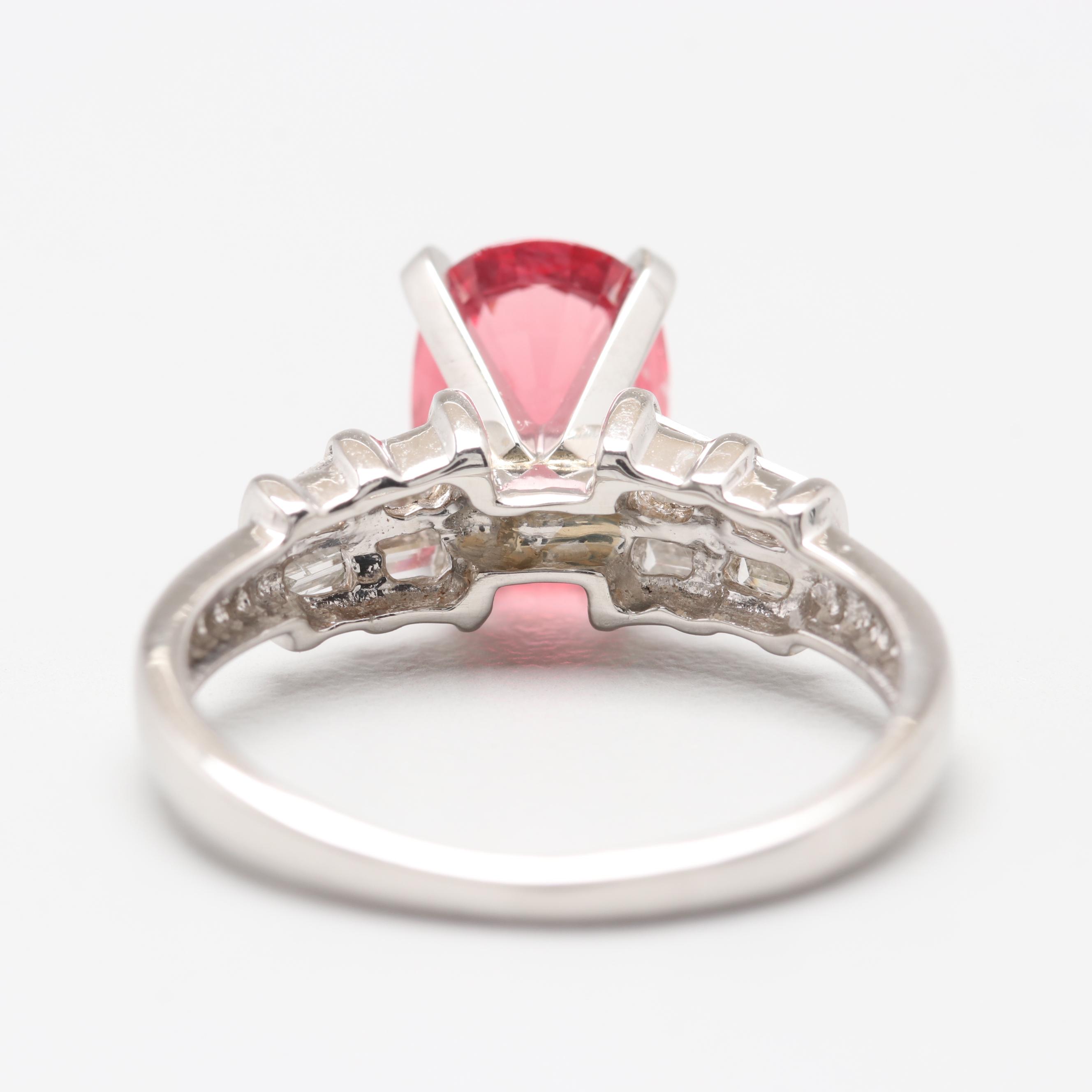 Platinum 1.82 CT Natural Spinel and Diamond Ring with GIA Report