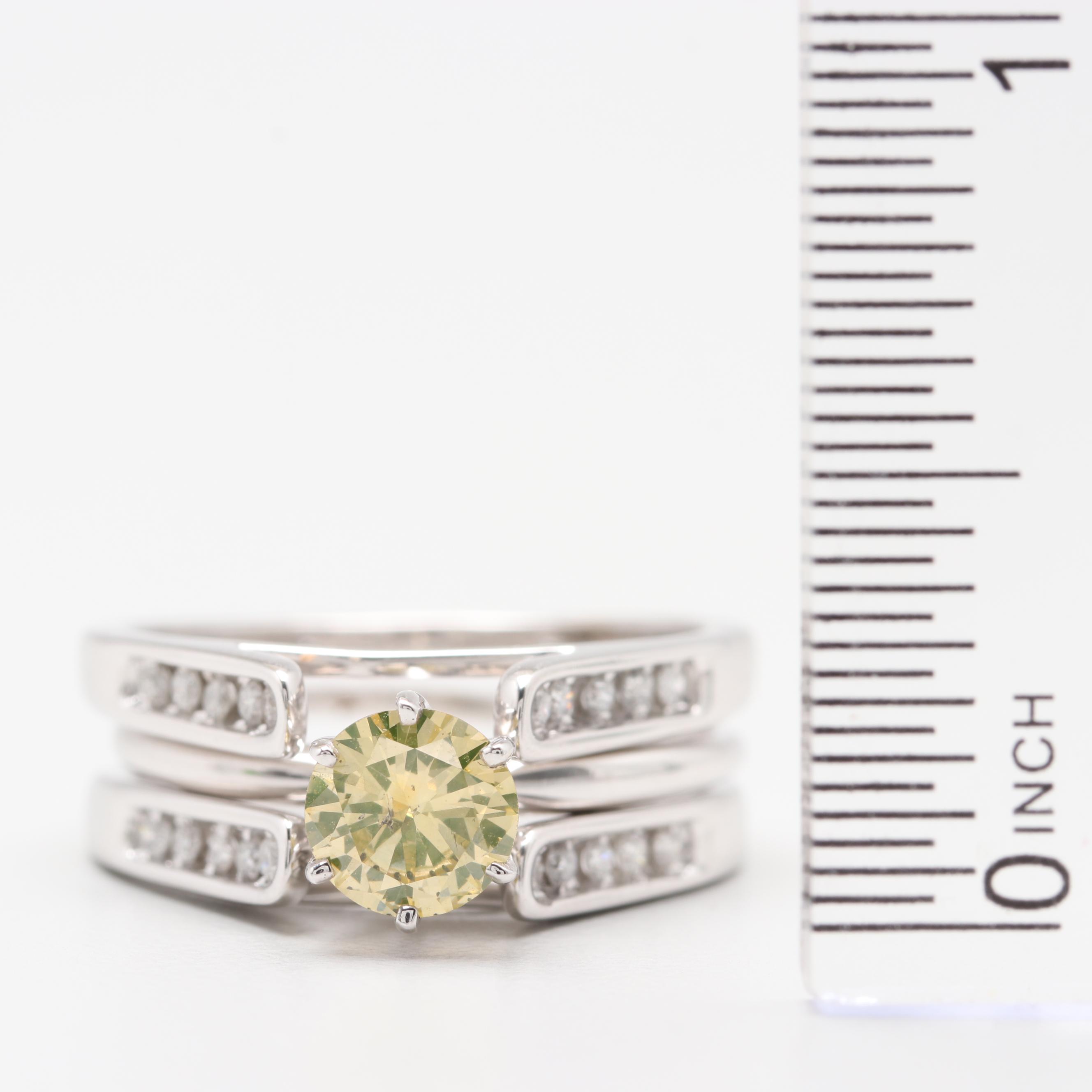 14K White Gold 1.01 CTW Diamond Solitaire Ring with Jacket