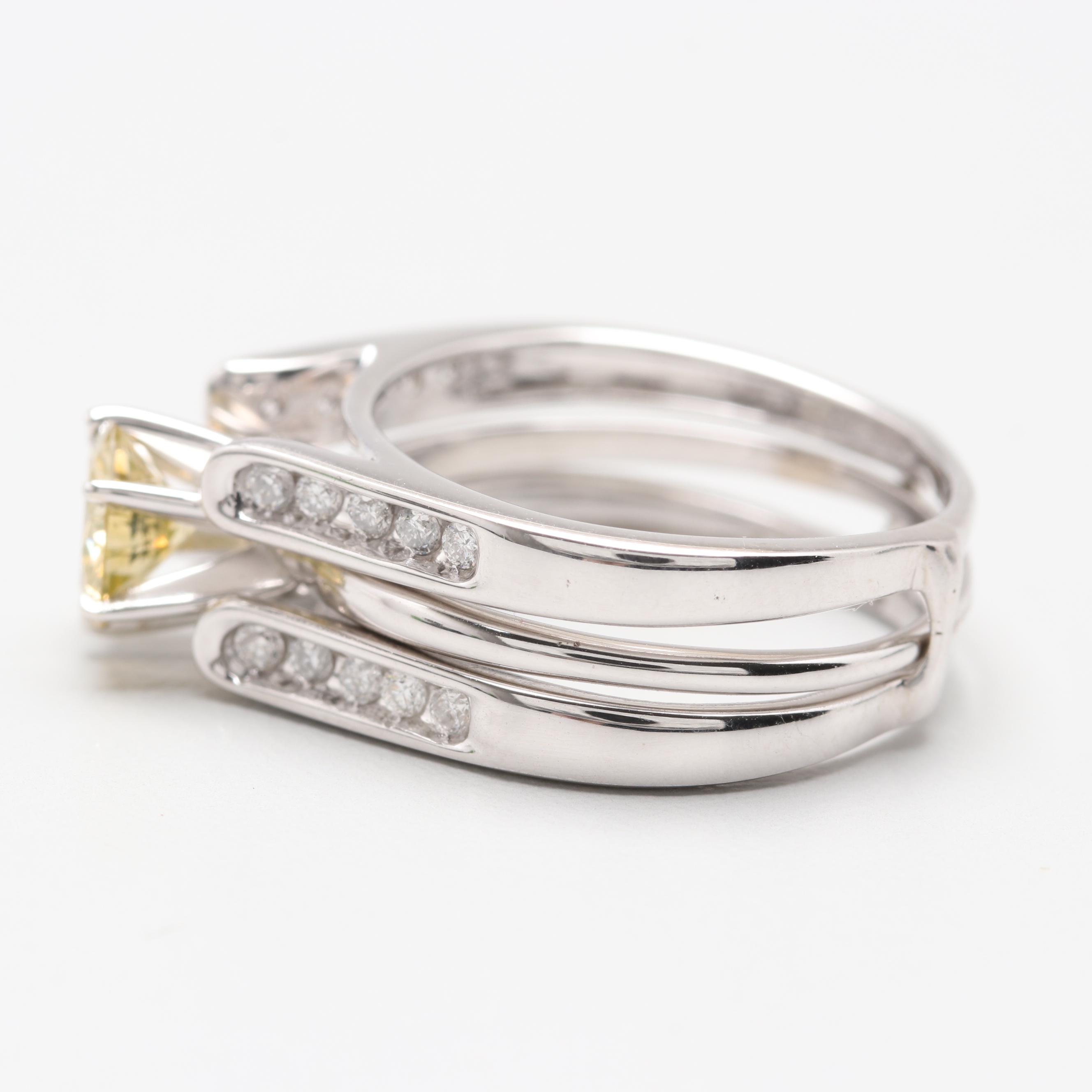 14K White Gold 1.01 CTW Diamond Solitaire Ring with Jacket