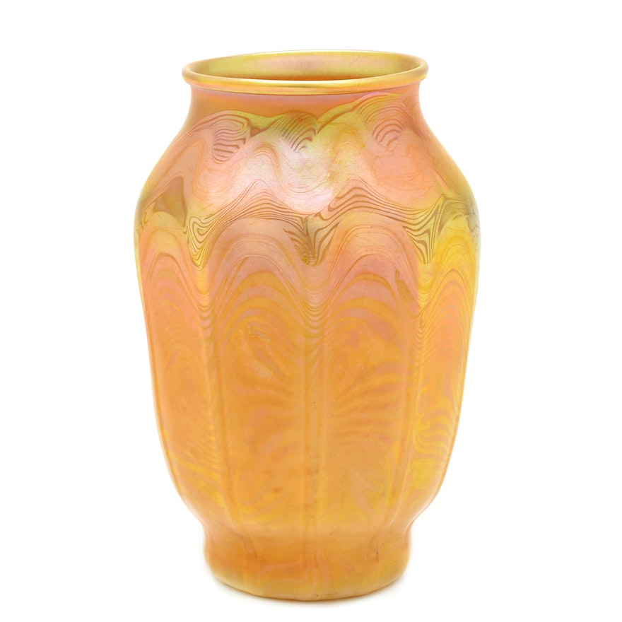 Tiffany Studios Decorated Favrile Glass Vase