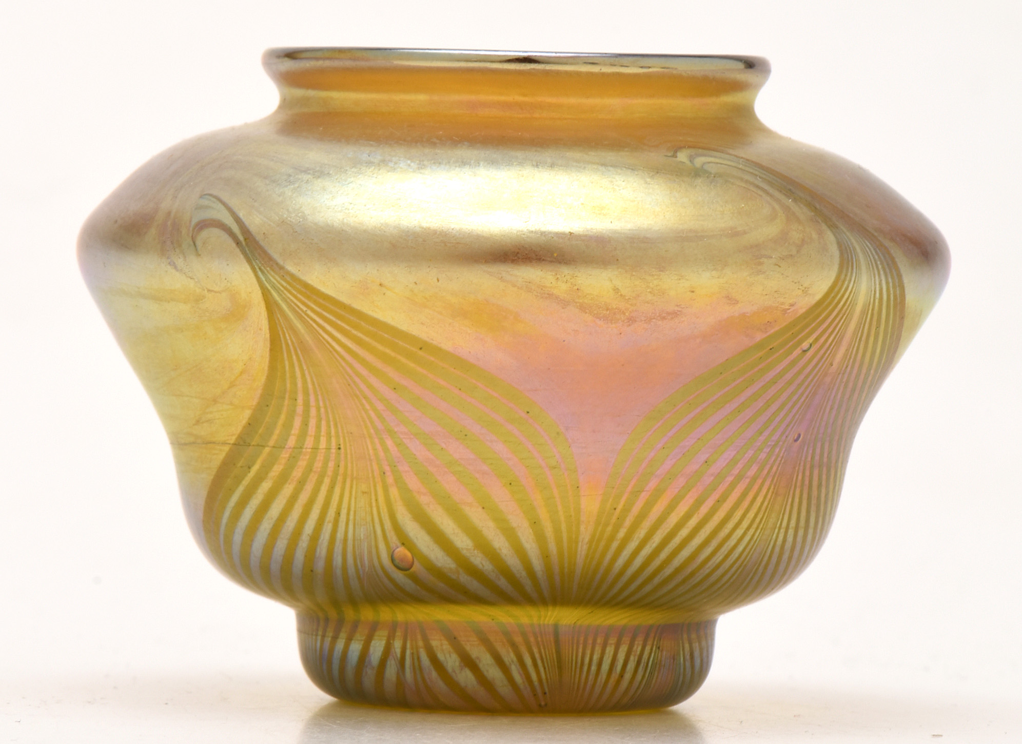 Tiffany Studios Favrile Glass Vase with Pulled Decoration